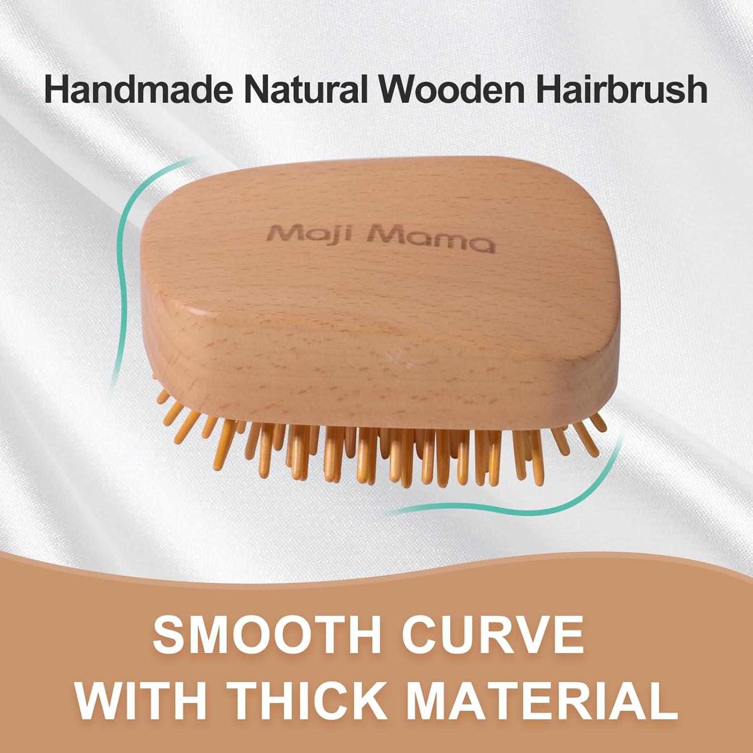 Cepillo de Pelo de Madera Natural Maji Mama Mini 9.5x6.5cm