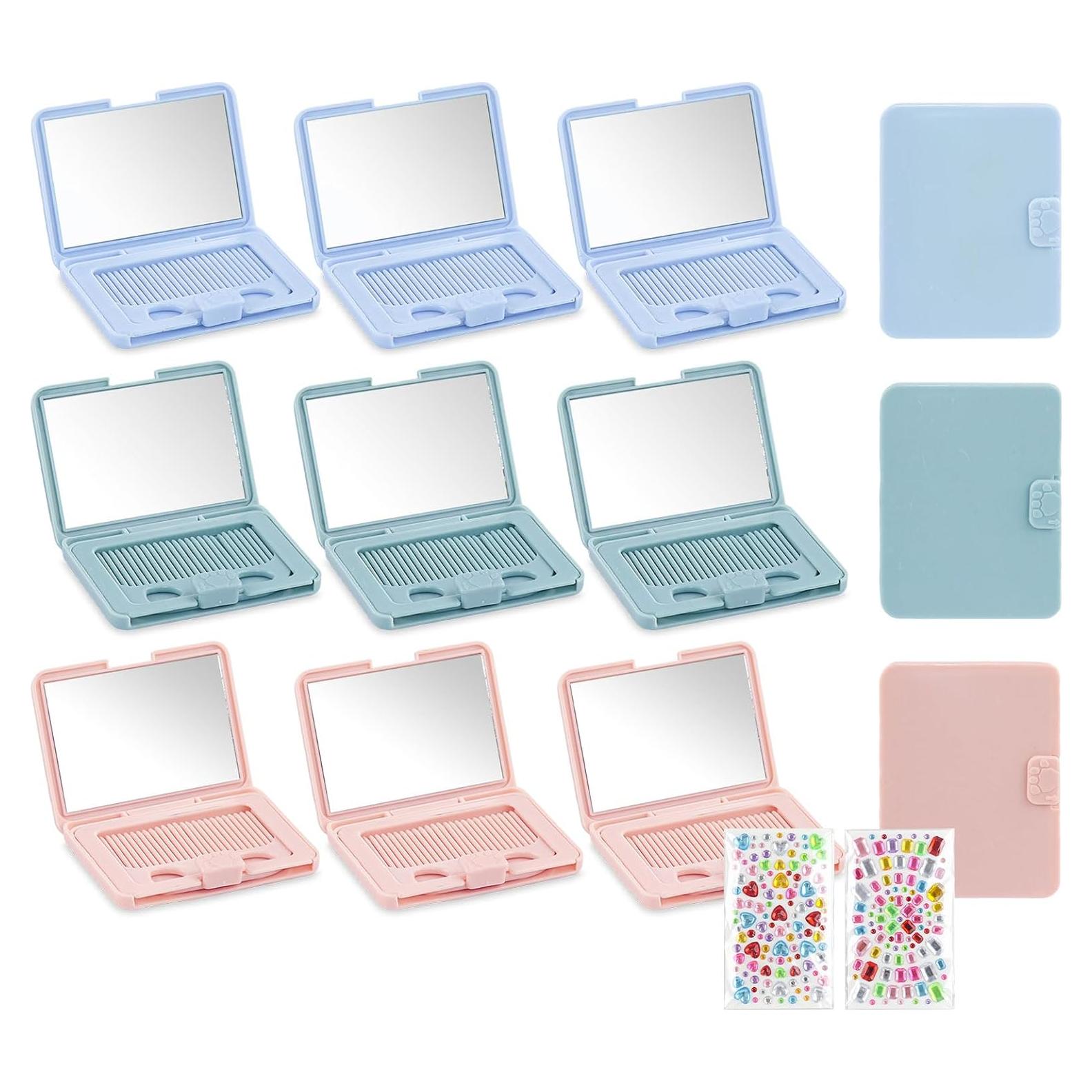 Espejo Plegable 2 en 1 Lilingsty con Cepillo y Pegatinas DIY - 12 Pcs