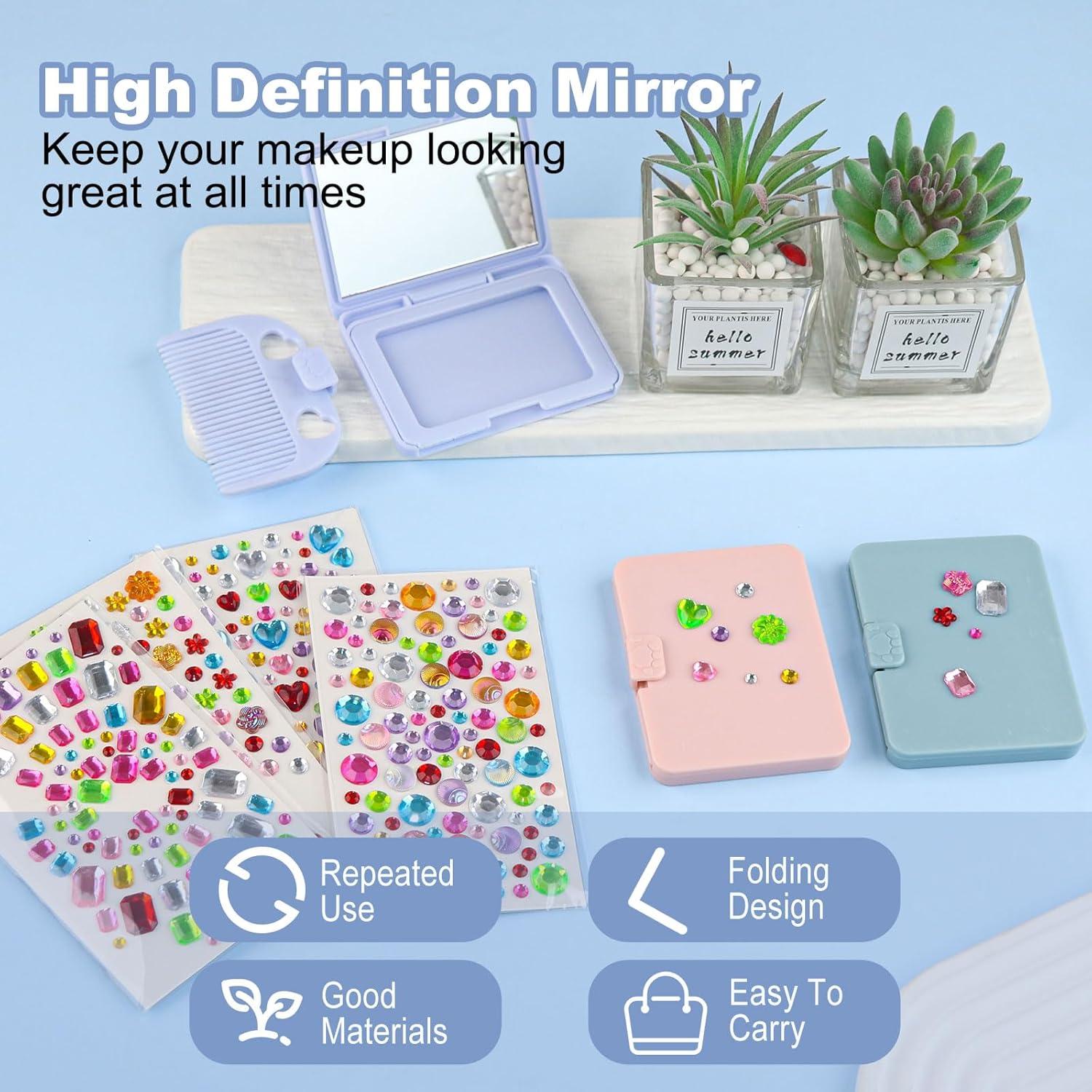 Espejo Plegable 2 en 1 Lilingsty con Cepillo y Pegatinas DIY - 12 Pcs