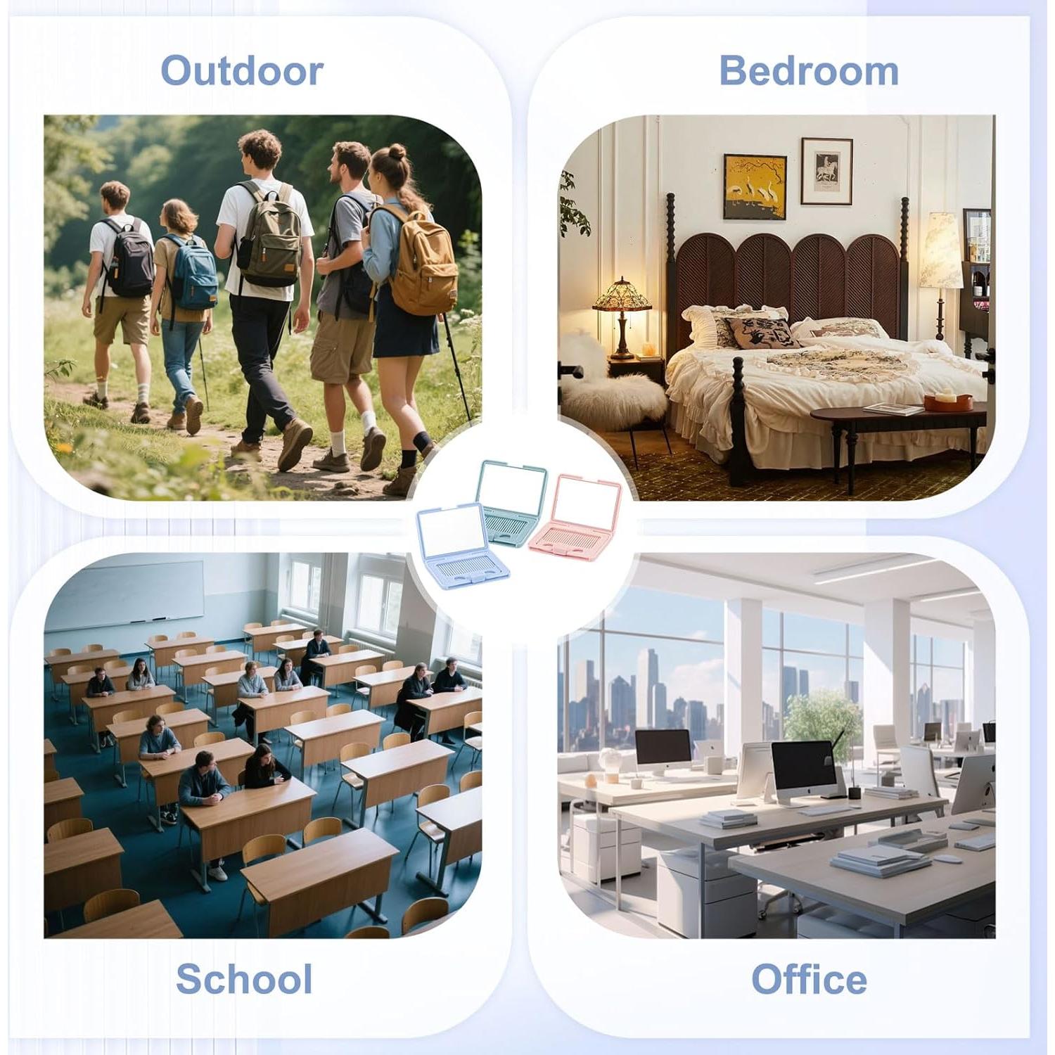 Espejo Plegable 2 en 1 Lilingsty con Cepillo y Pegatinas DIY - 12 Pcs