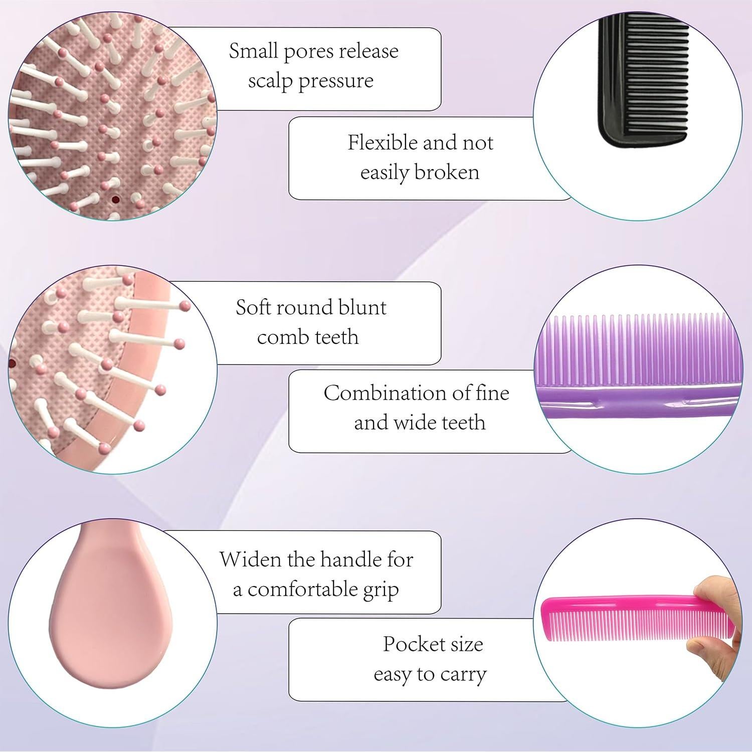 Set de 28 Mini Cepillos y Peines Desenredantes Goiio