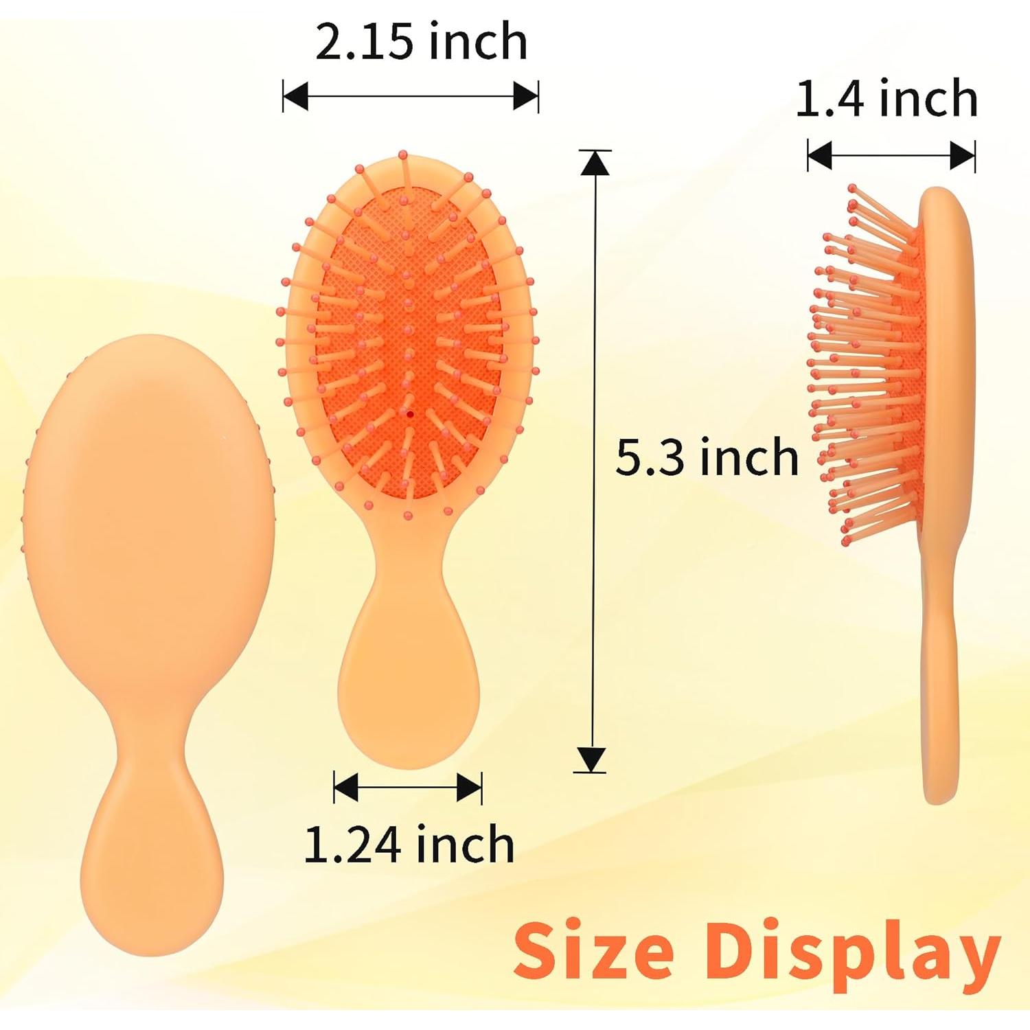 Paquete de 8 Mini Cepillos de Pelo LVYOUIF - Suaves y Portátiles