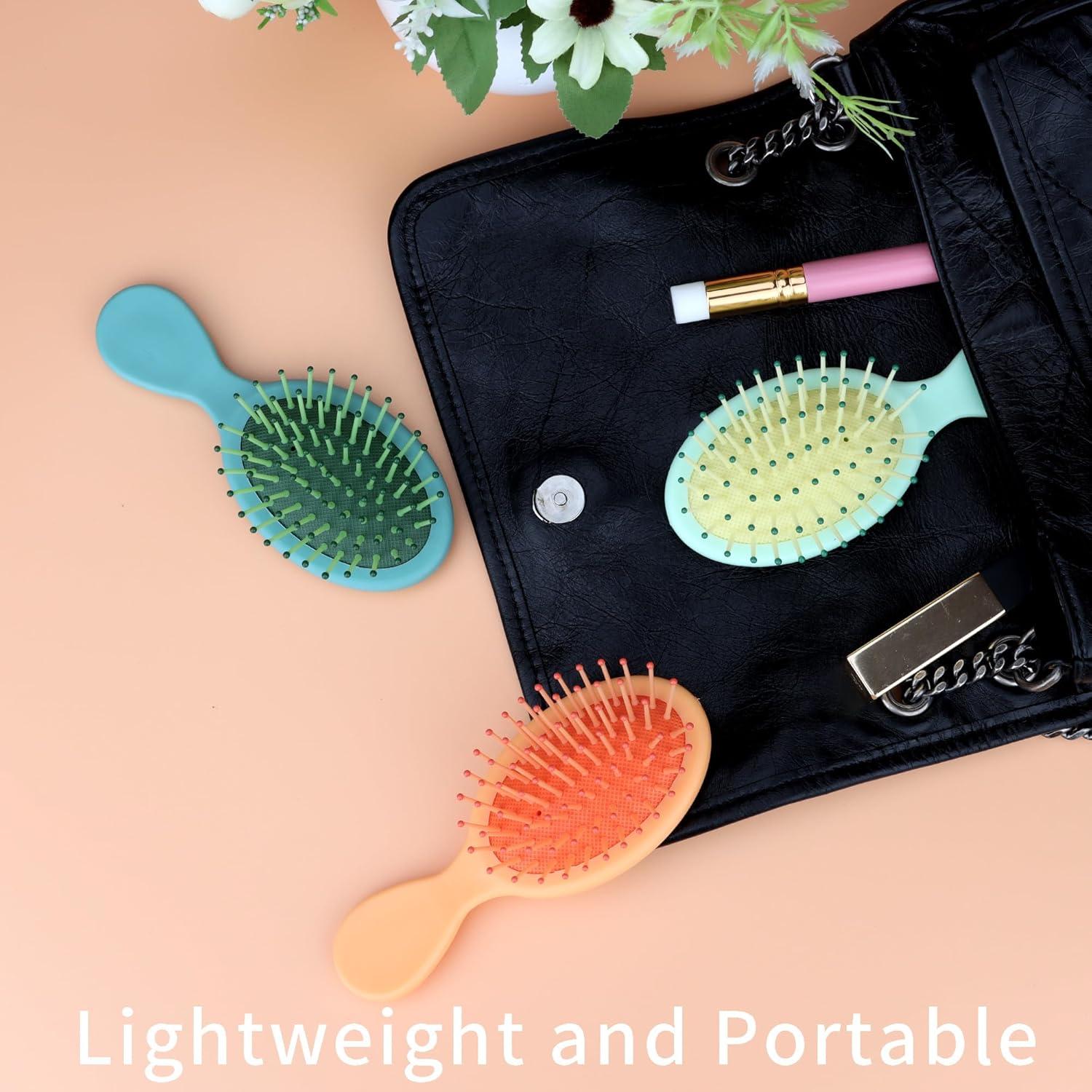 Paquete de 8 Mini Cepillos de Pelo LVYOUIF - Suaves y Portátiles