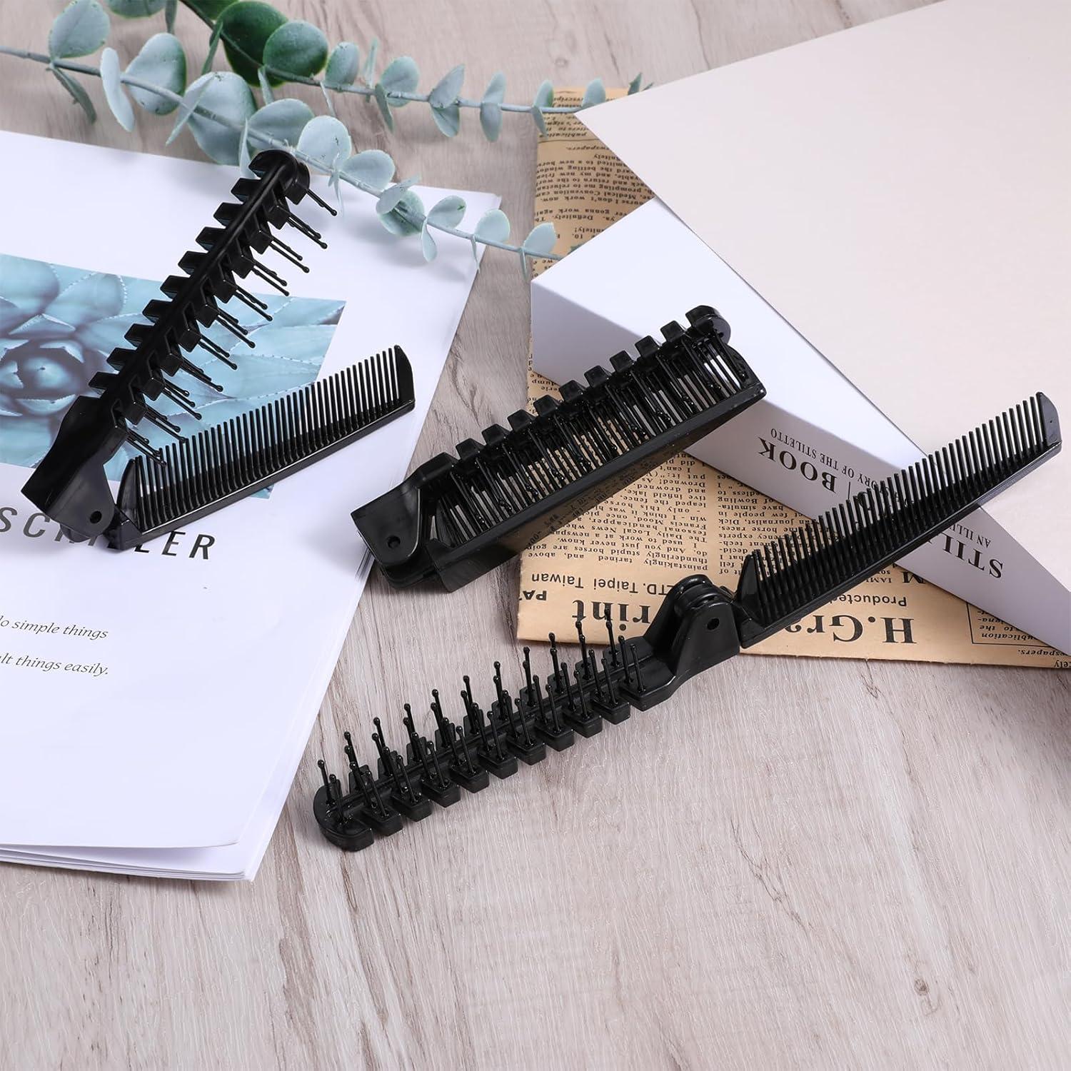 Juego de 3 cepillos de viaje plegables QfwdfcTrenz negros