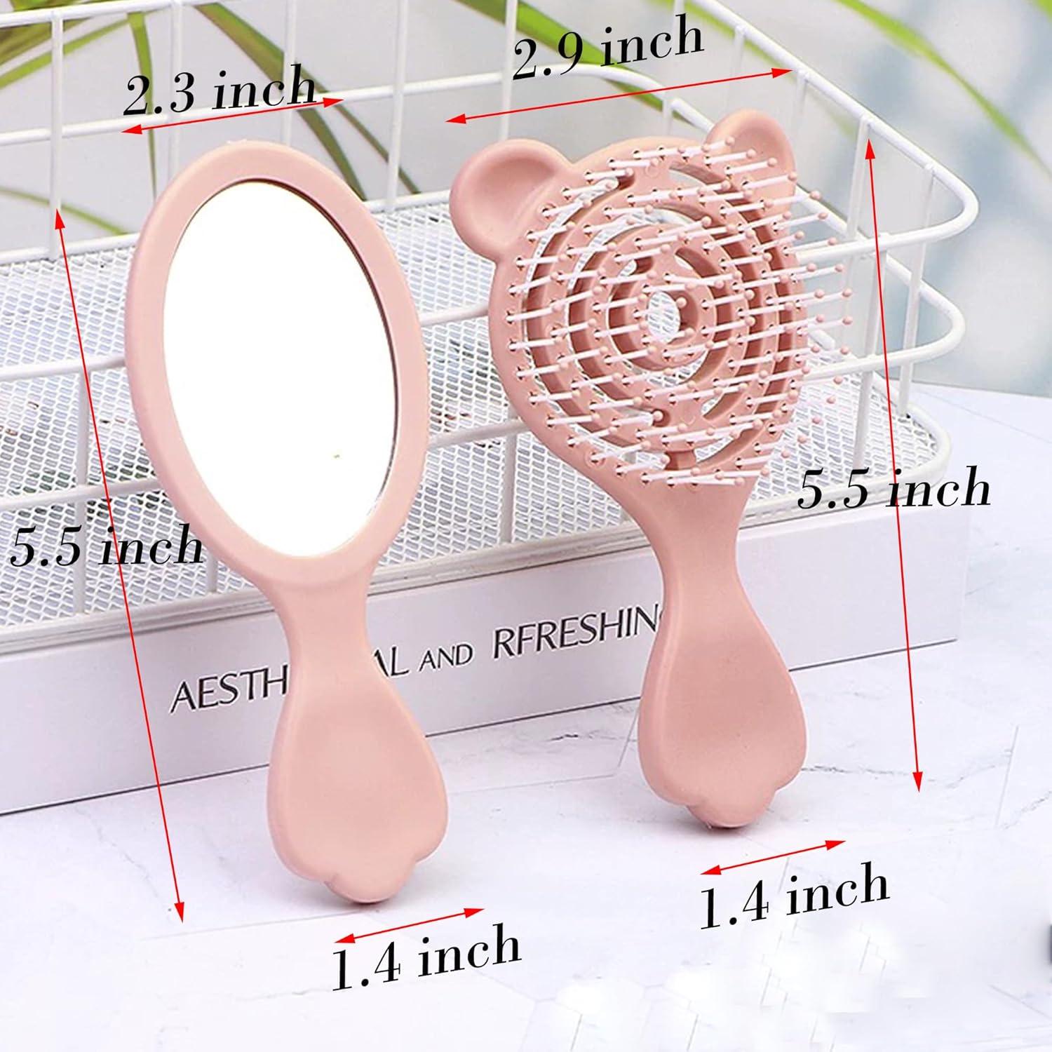 Juego de 4 Mini Cepillos y Peine Lyaiwever Rosa