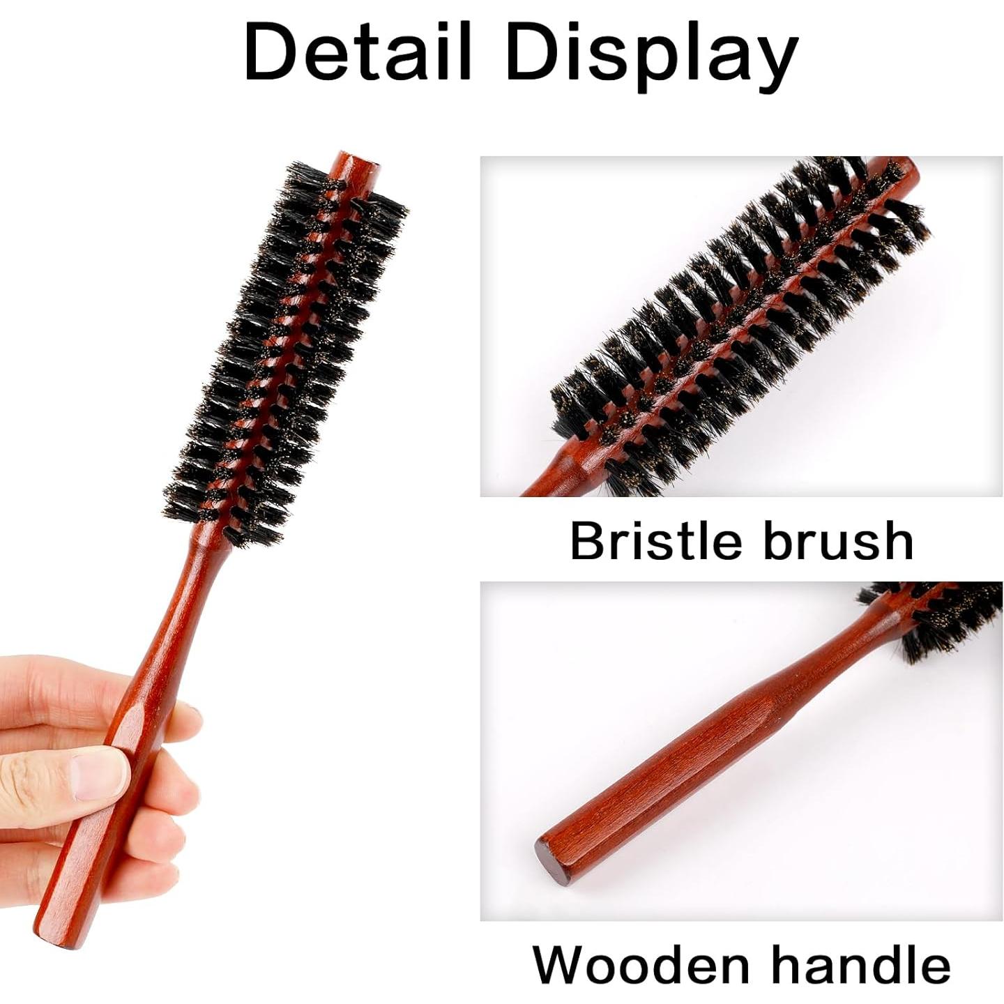 Cepillo de Pelo Redondo Pequeño Sliverdew - 2 Piezas de Cerdas de Jabalí