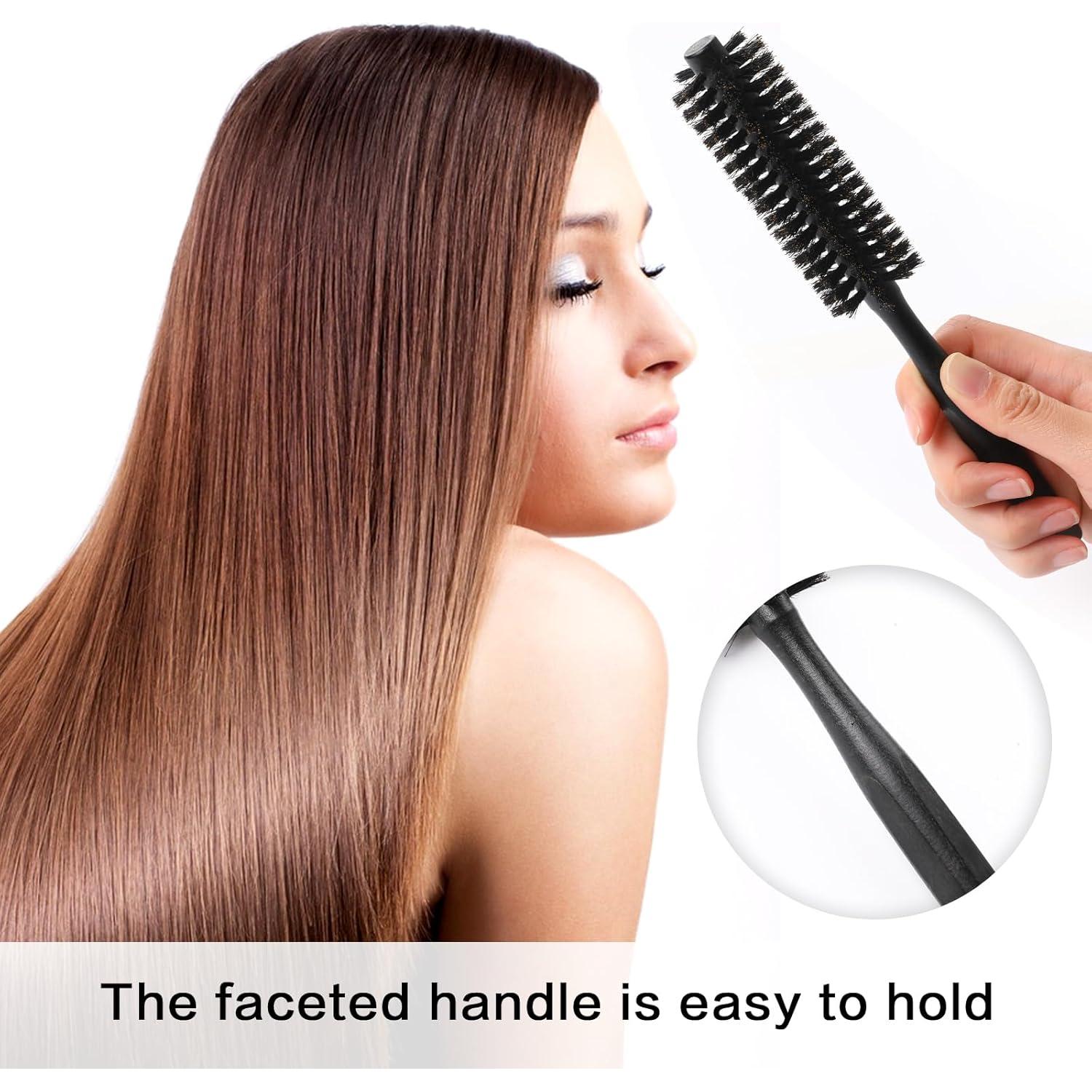 Cepillo de Pelo Redondo Pequeño Sliverdew - 2 Piezas de Cerdas de Jabalí