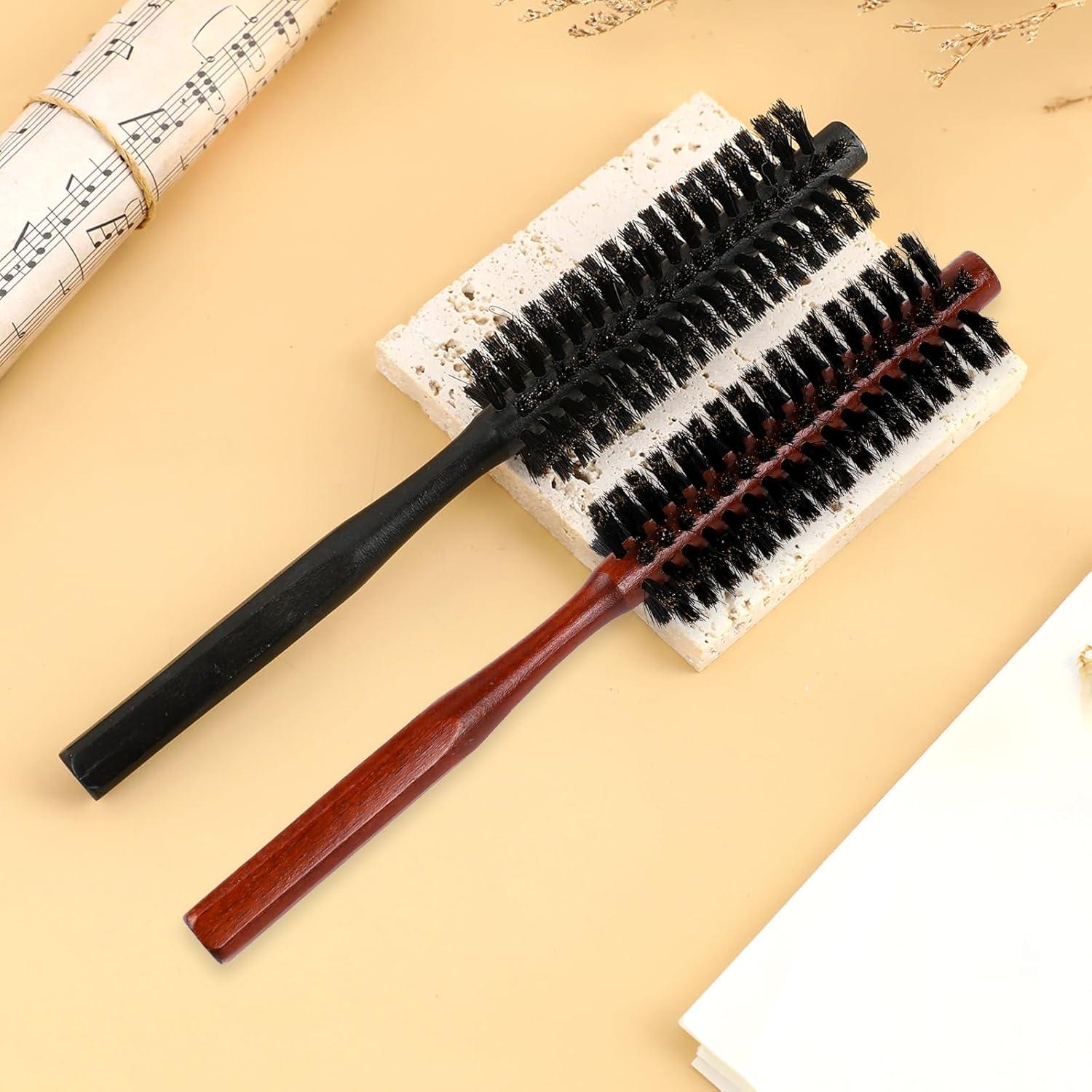 Cepillo de Pelo Redondo Pequeño Sliverdew - 2 Piezas de Cerdas de Jabalí