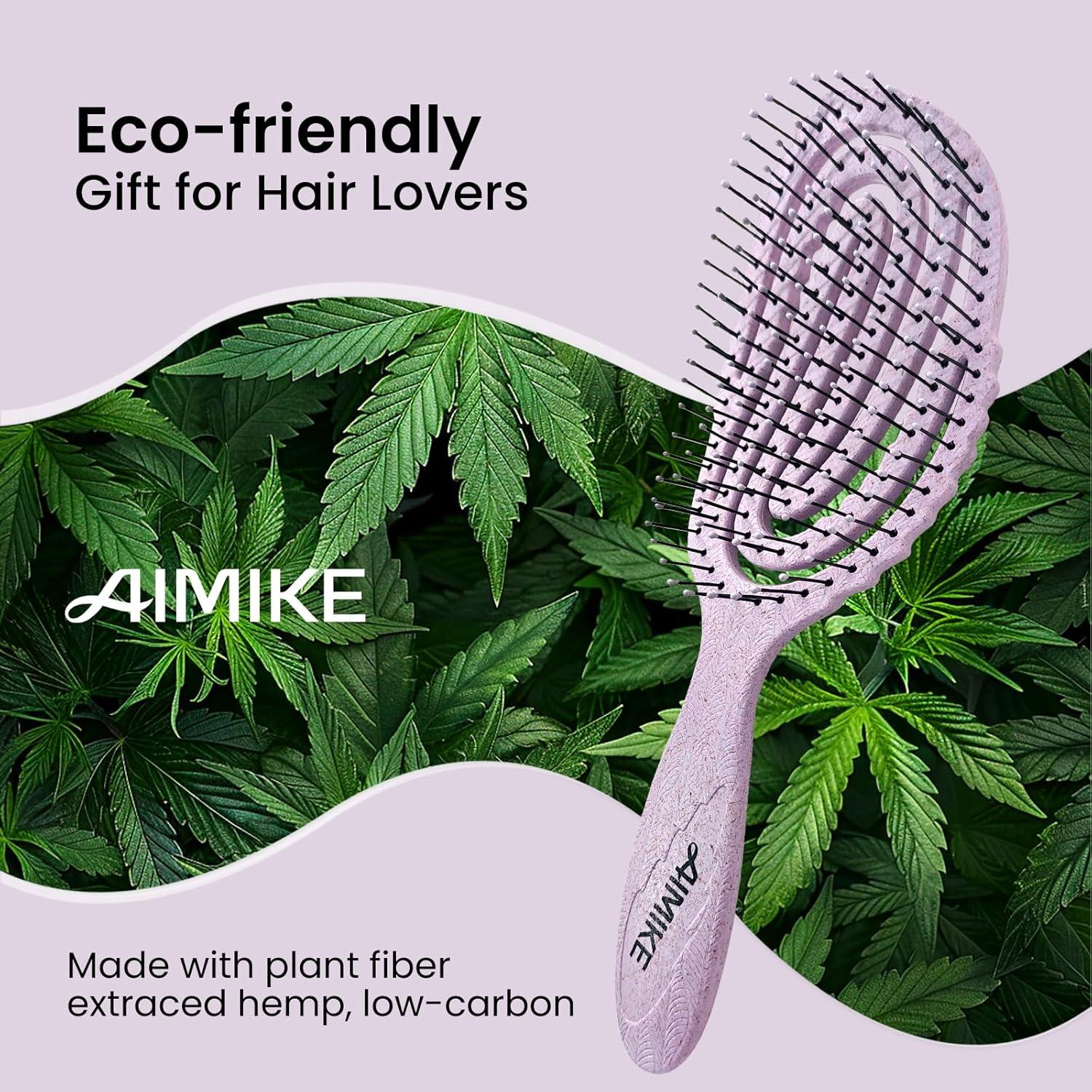 Cepillo Desenredante Ecológico AIMIKE Morado 24x8cm