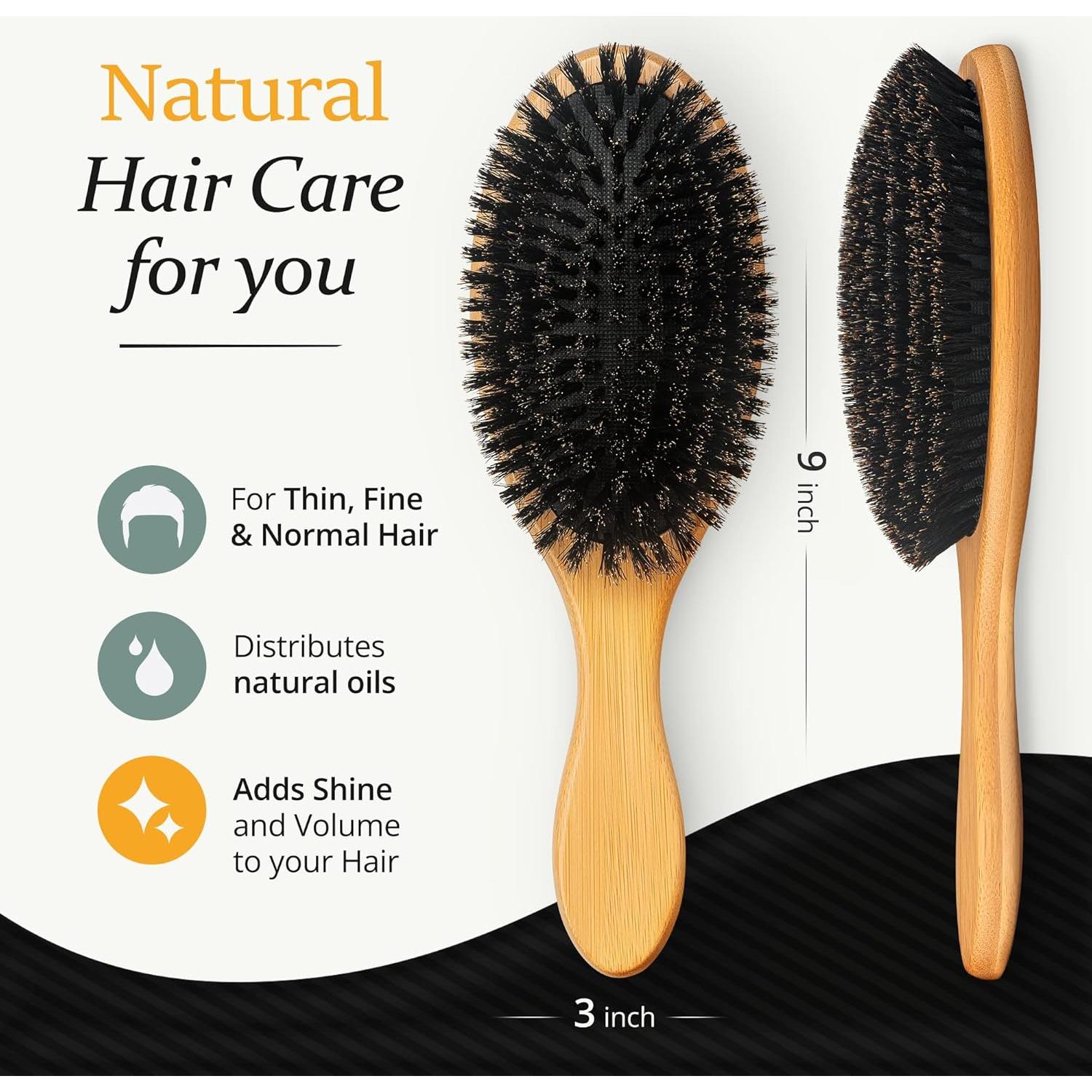 Juego de cepillos de cerdas de jabalí Belula para hombres - Incluye peine y bolsa