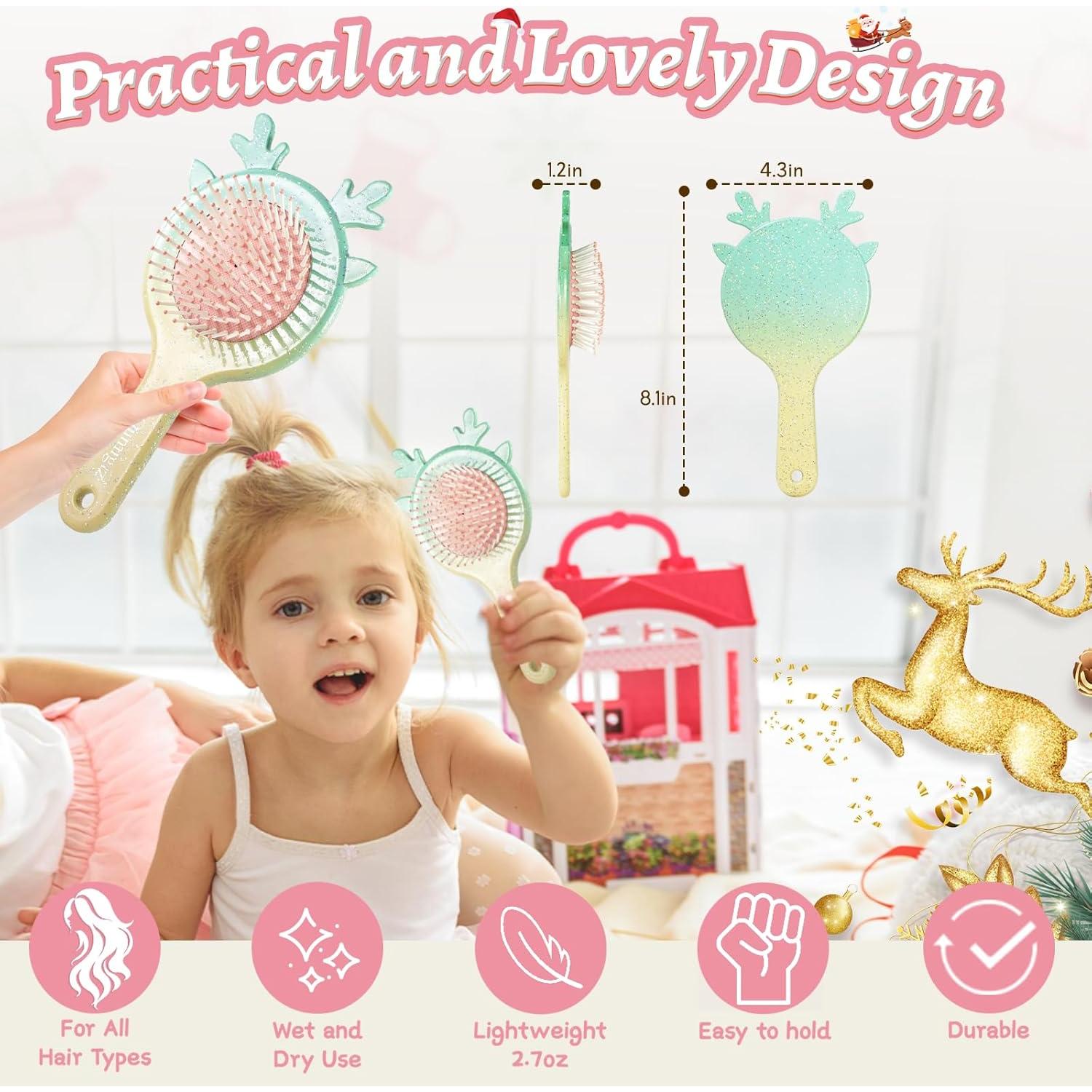 Juego de Cepillos Desenredantes Oumigiz para Niños - Verde/Rosa