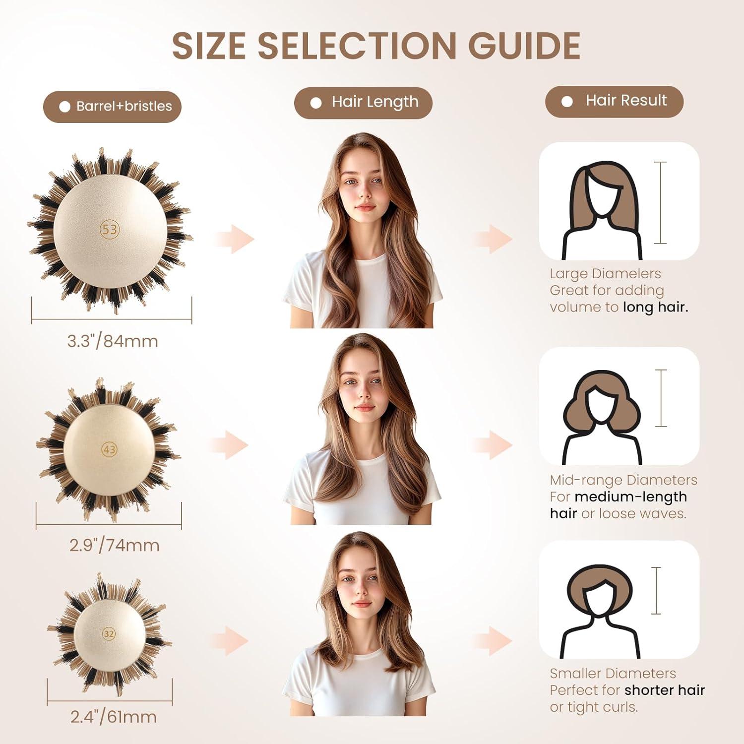 Cepillo Redondo AIMIKE 1.3" (3.05 cm) Cerámica Térmica Iónica