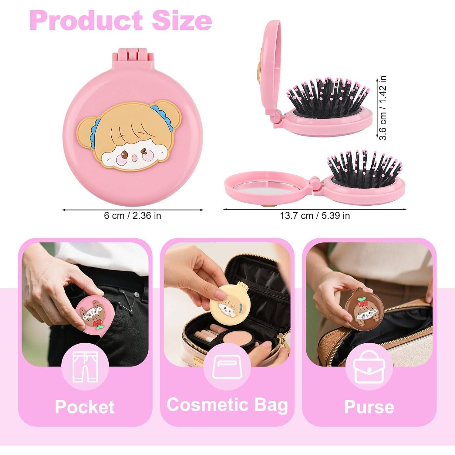 Set de 8 Cepillos Espejo Plegables Lilingsty 2 en 1