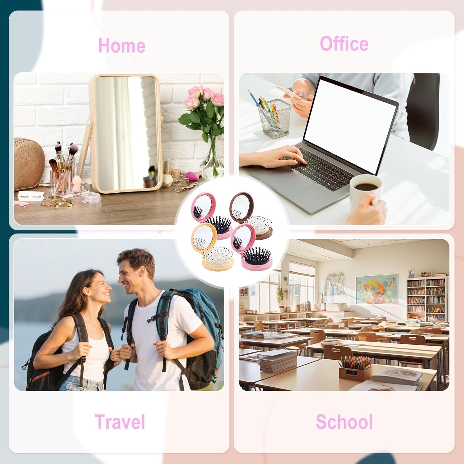 Set de 8 Cepillos Espejo Plegables Lilingsty 2 en 1