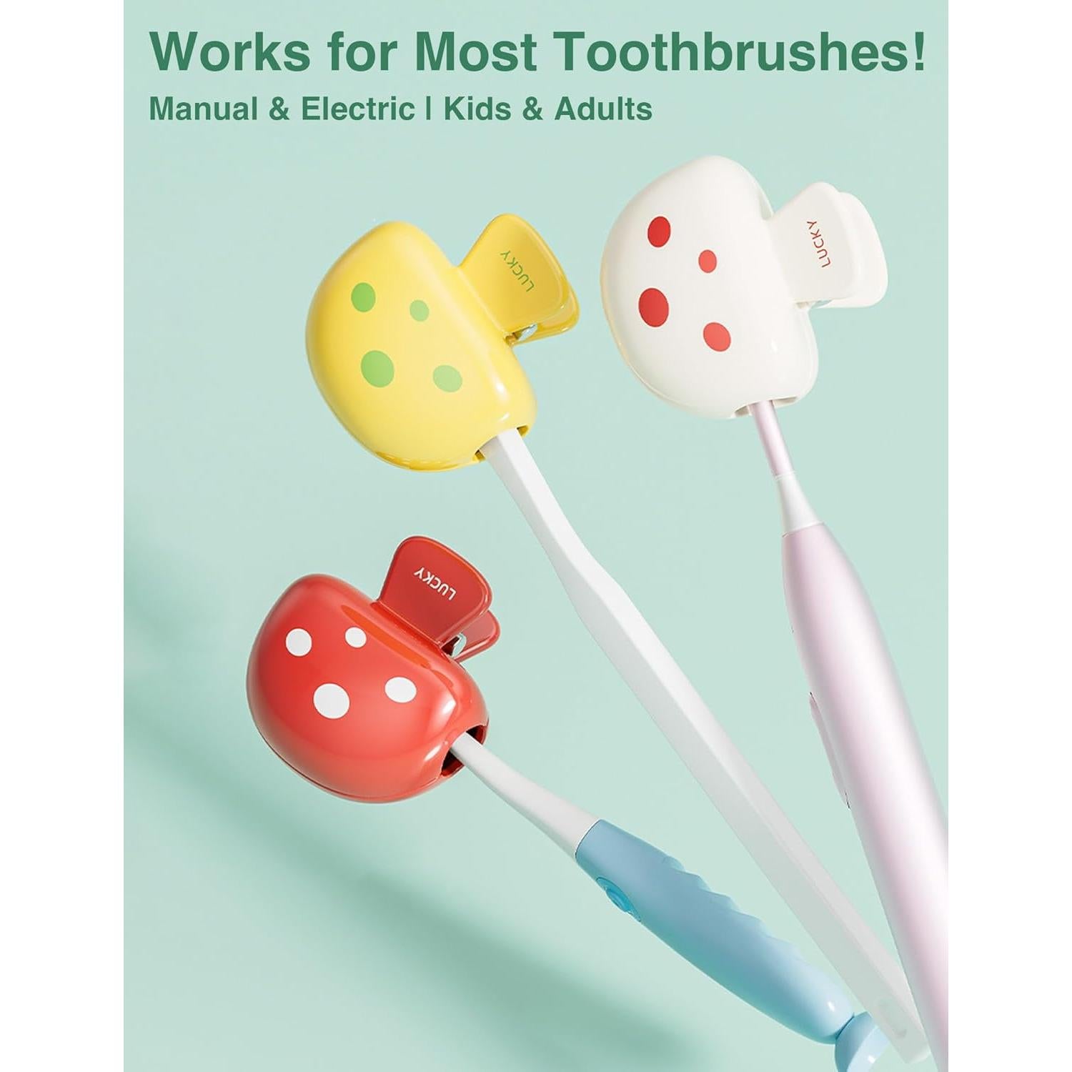 Tapa de Cepillo de Dientes INUSO 2025 - 3 Paquete, Diseño Hongo