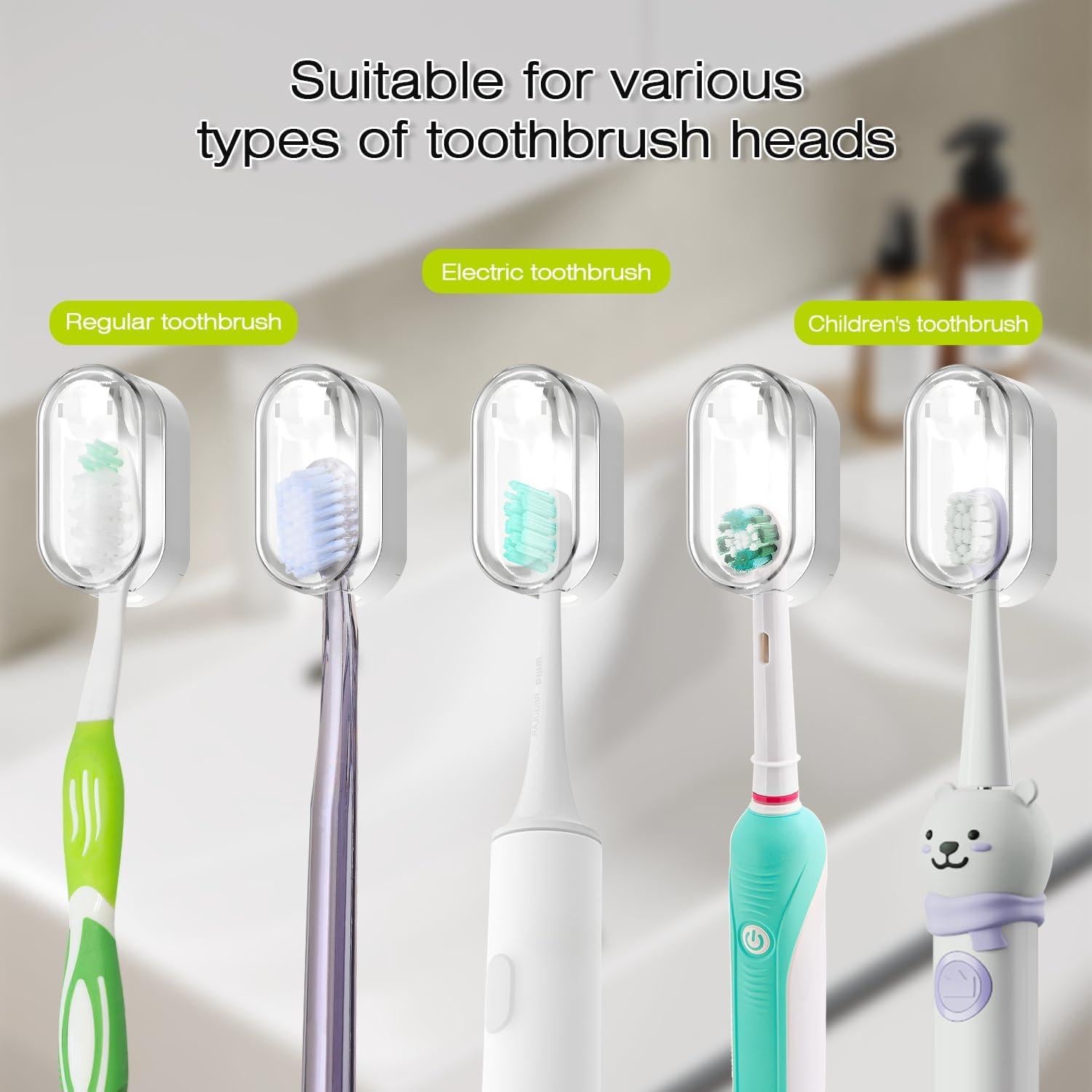 5 Cubiertas Protectores de Silicona para Cabezas de Cepillo