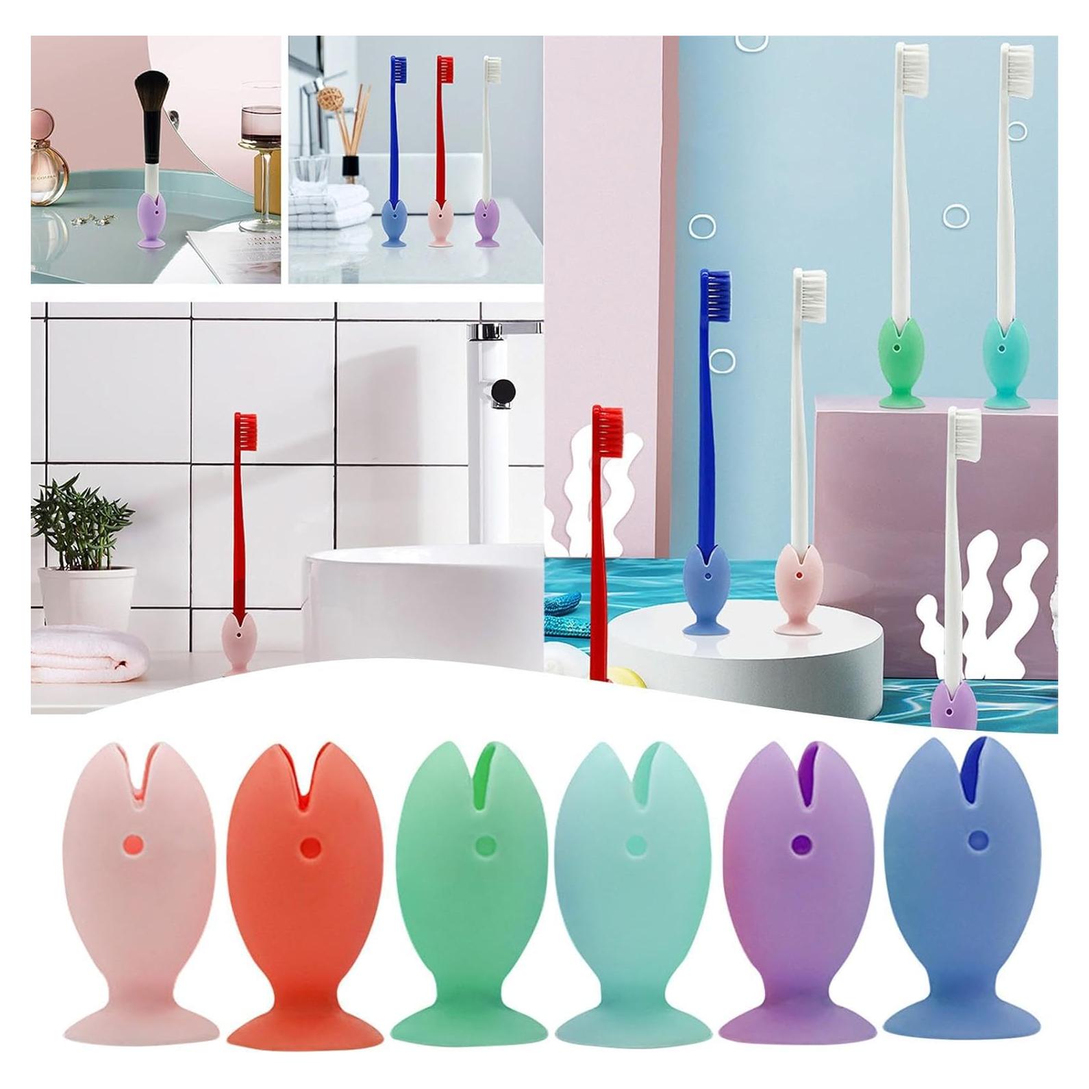 Soportes de cepillo de dientes silicona HeartYue pez 16 piezas