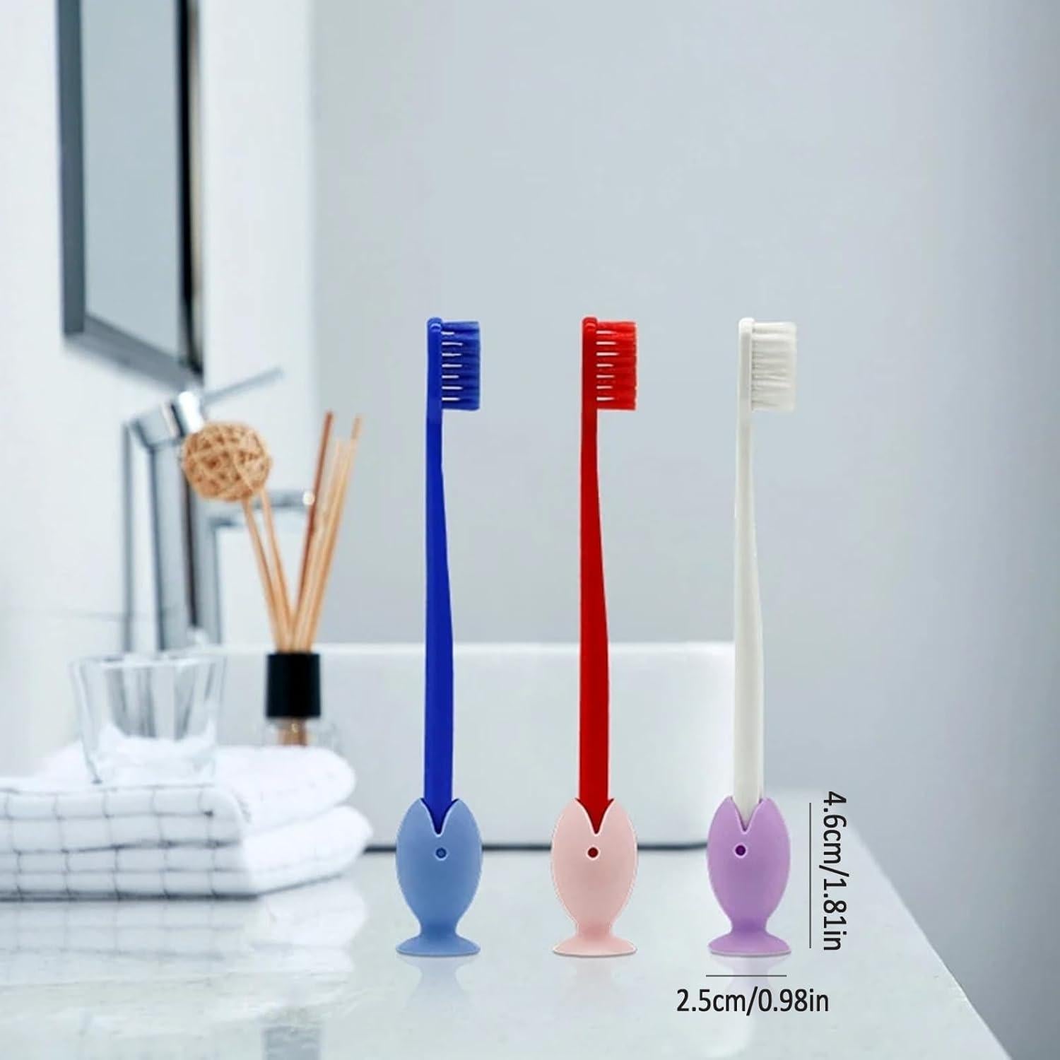 Soportes de cepillo de dientes silicona HeartYue pez 16 piezas