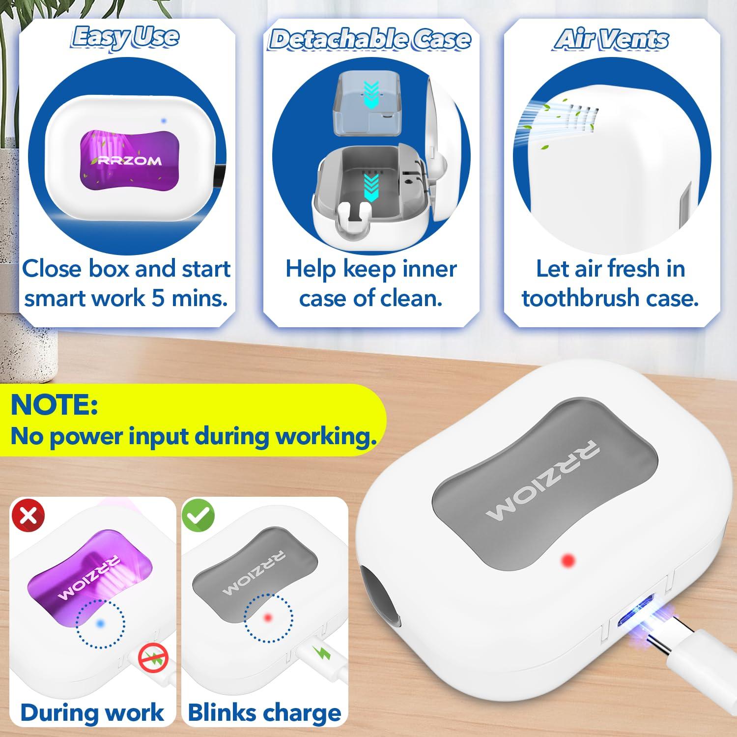 Estuche Desinfectante para Cepillos de Dientes RRZIOM Blanco