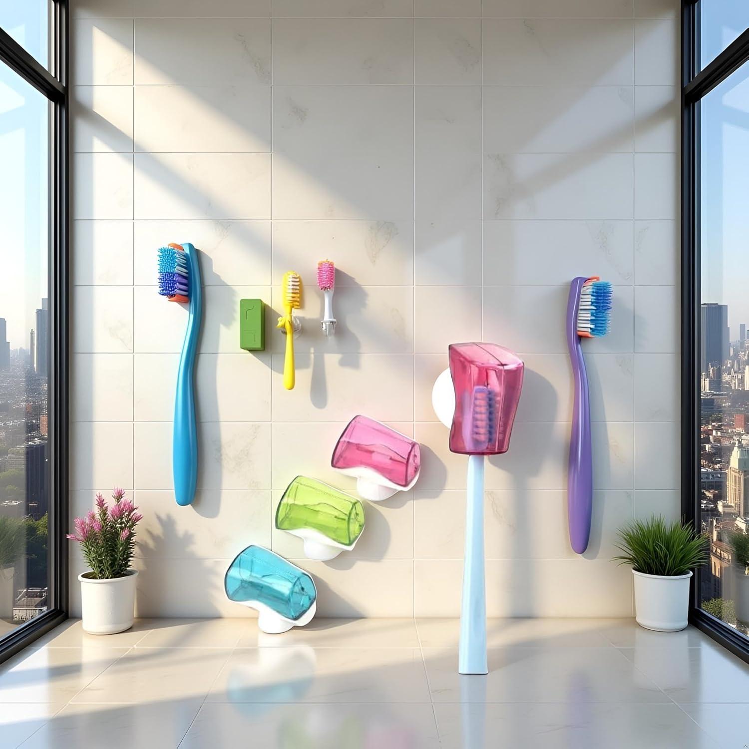 Soporte de Cepillo de Dientes Genérico 3 Piezas Montaje en Pared