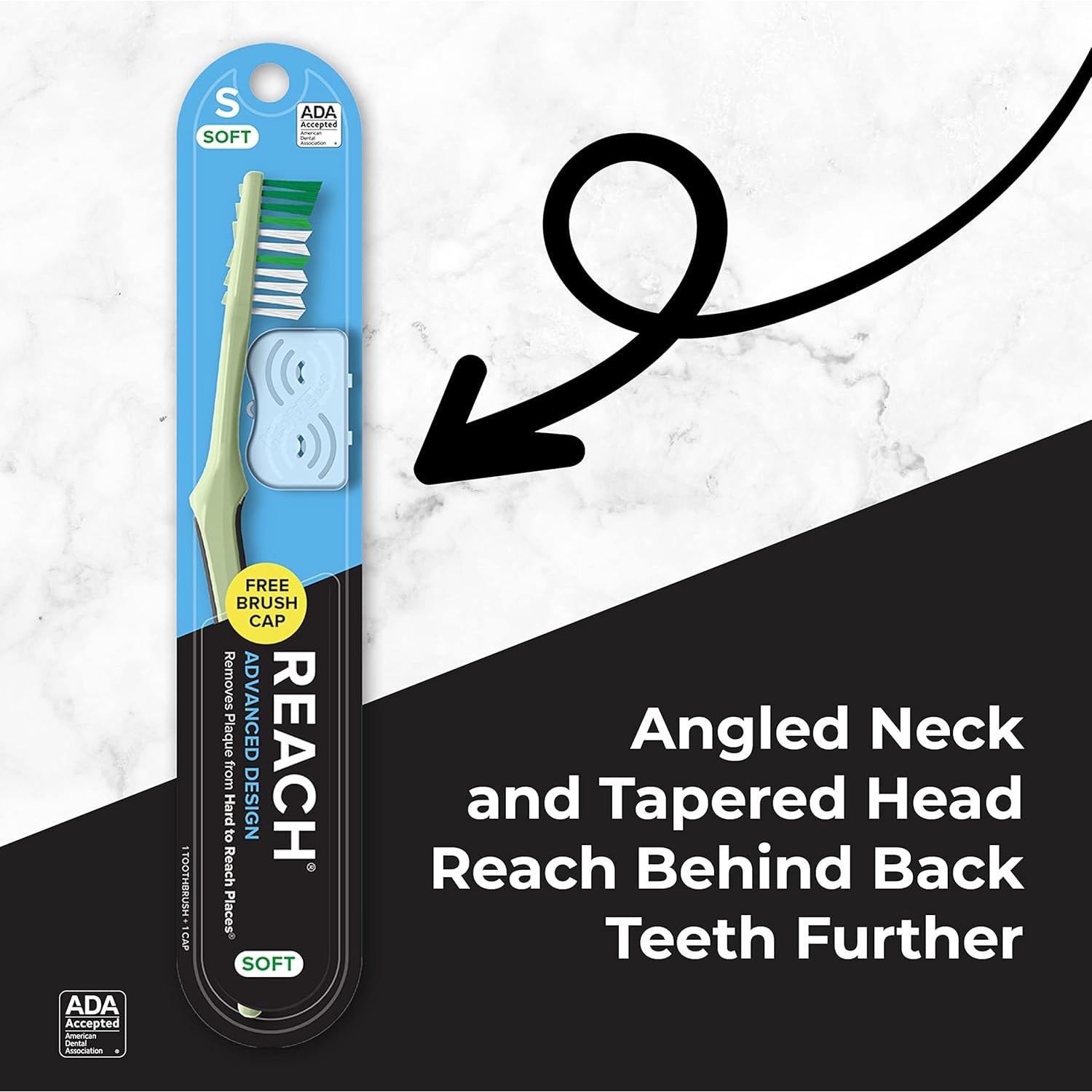 Cepillo de Dientes REACH Avanzado con Cerdas Suaves y Tapa