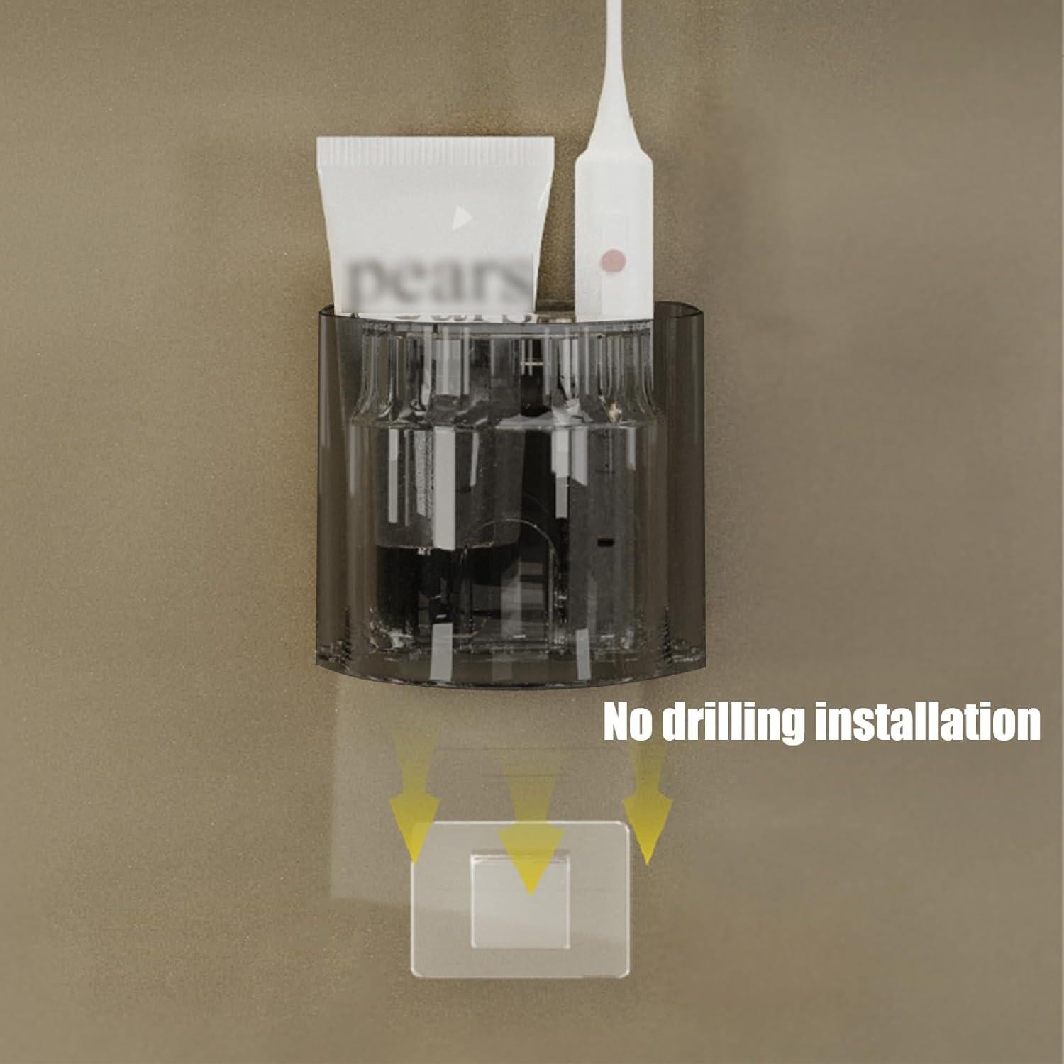 Soporte para Cepillos de Dientes THWRAI Negro 2 Pack Montaje en Pared