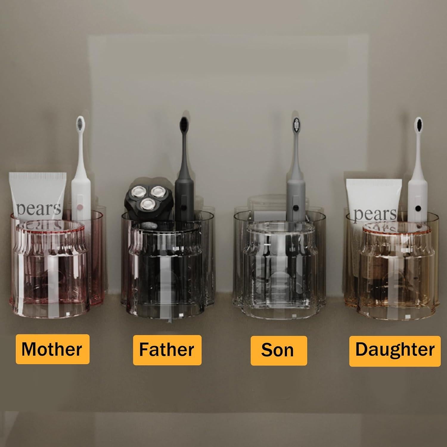 Soporte para Cepillos de Dientes THWRAI Negro 2 Pack Montaje en Pared