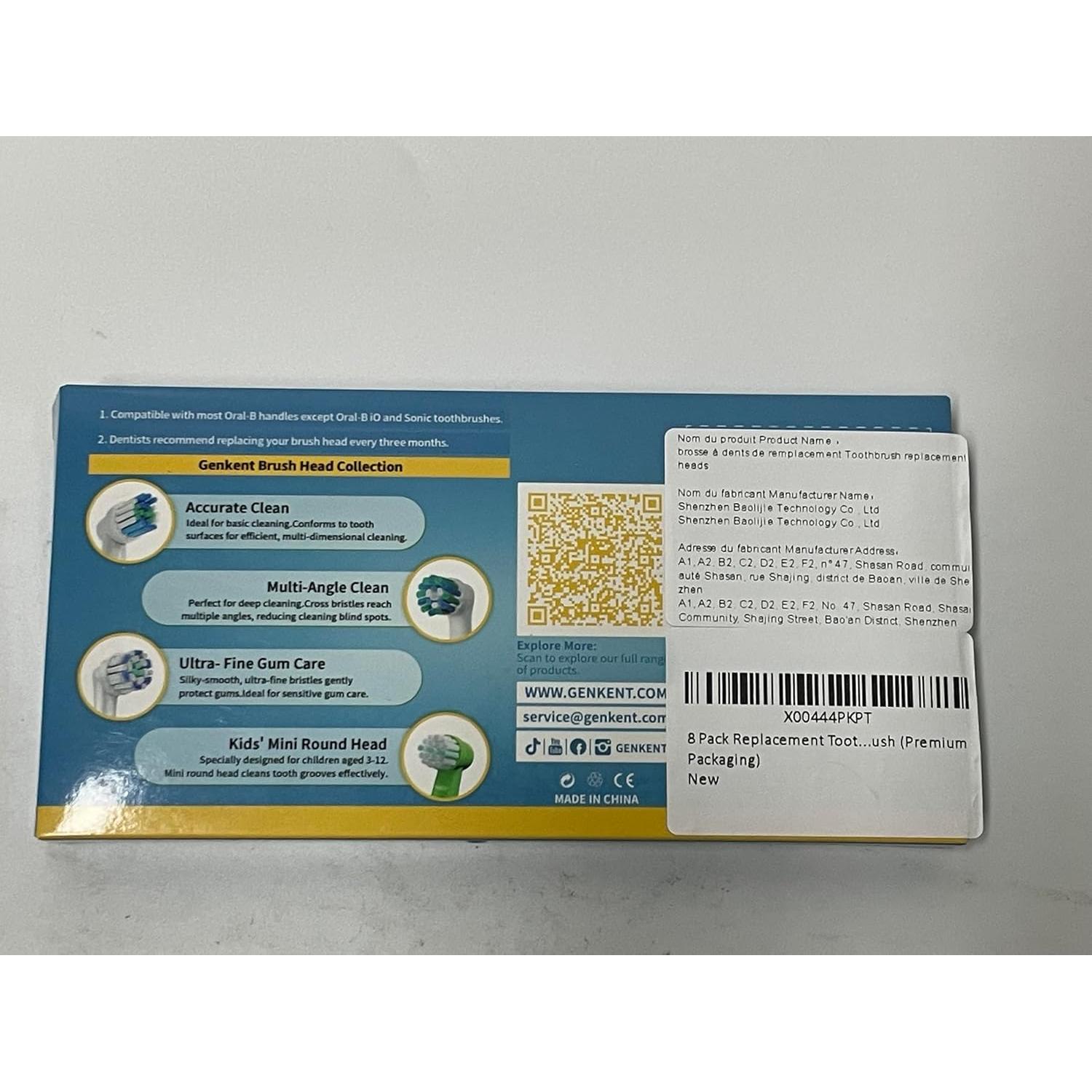 Paquete de 8 Cabezales de Cepillo GENKENT para Oral B