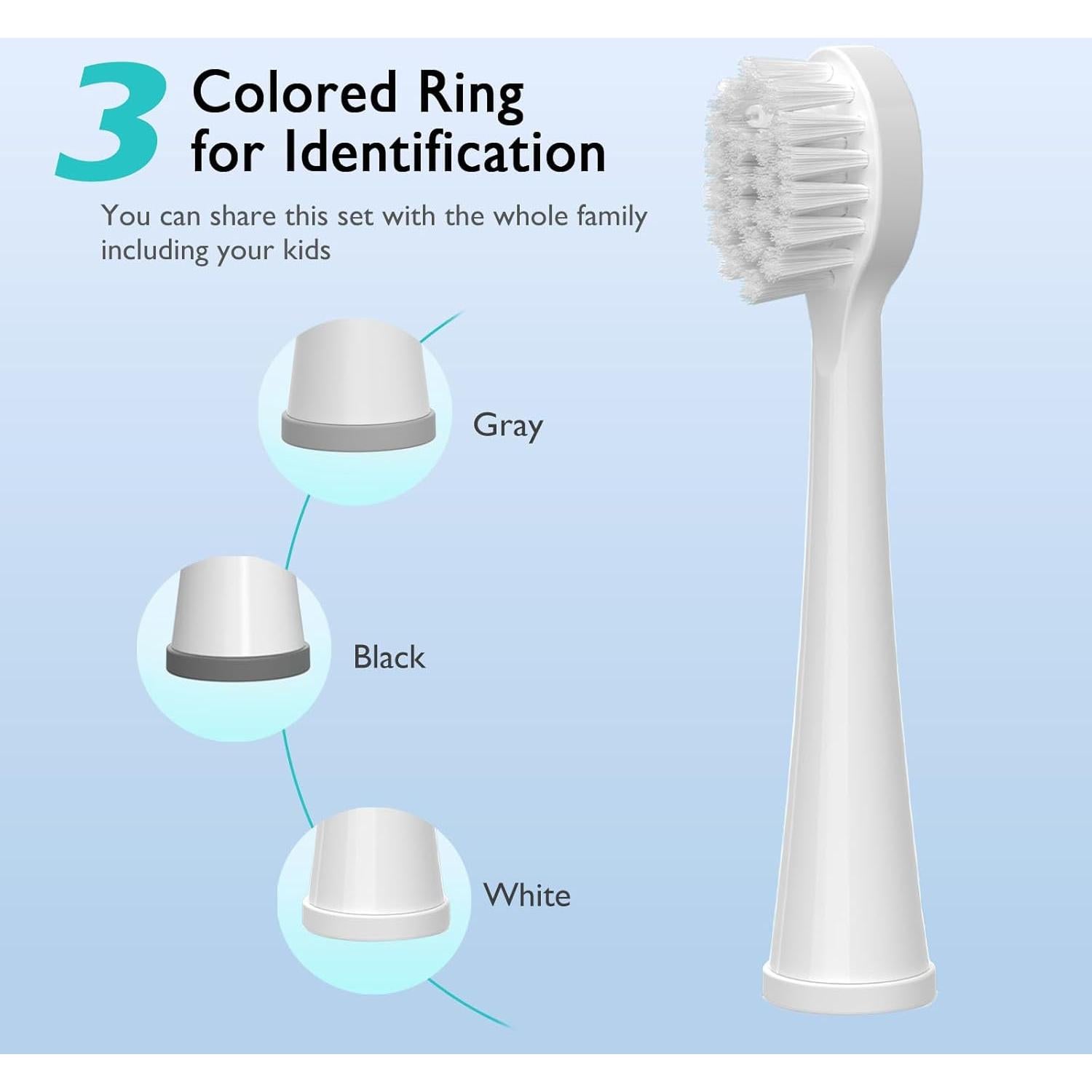Cabezas de cepillo de repuesto Waterpik Sonic Fusion 2.0 - Paquete de 3 cerdas suaves blancas