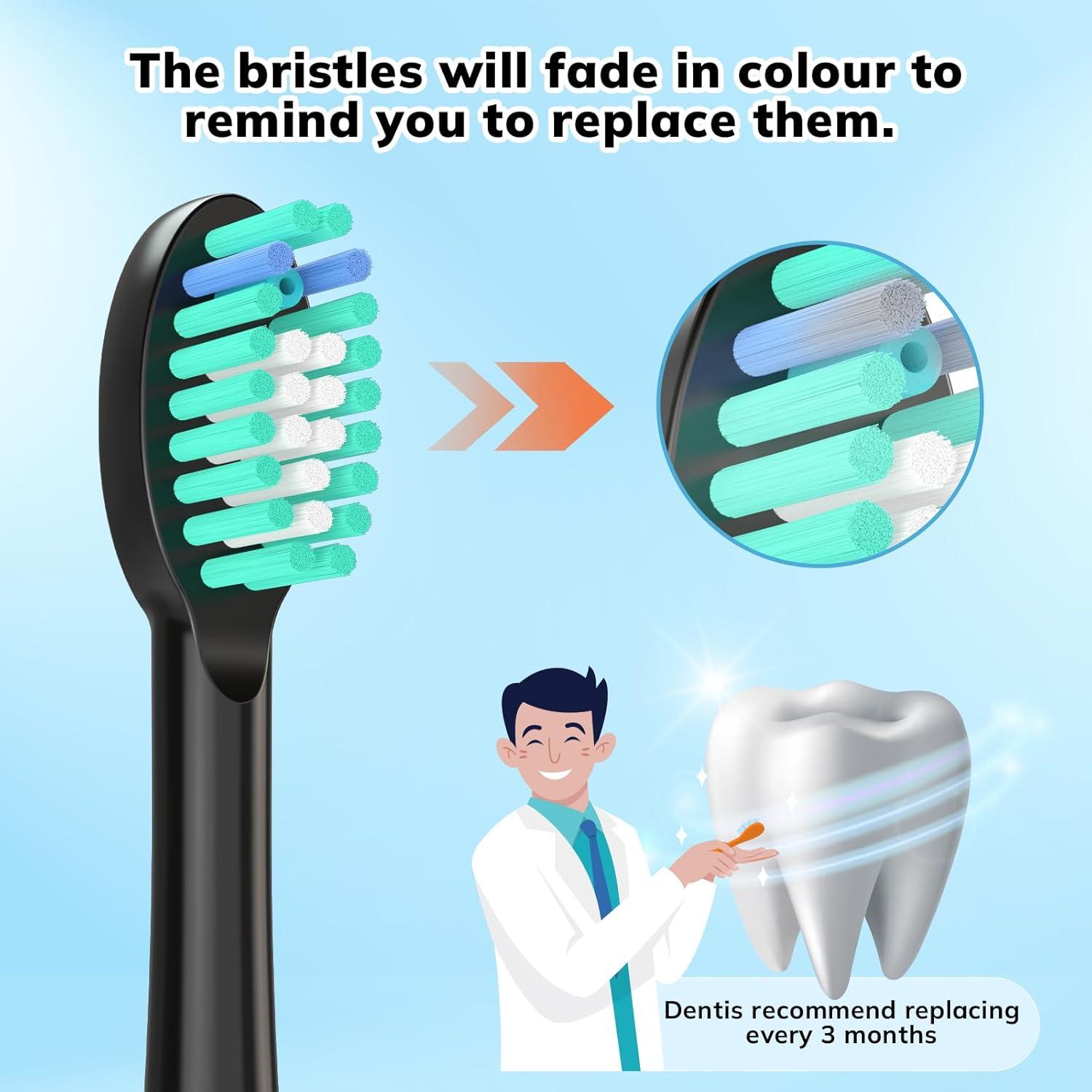 Paquete de 6 Cabezas de Cepillo de Dientes Topkitfice - Compatibles Waterpik Sonic Fusion