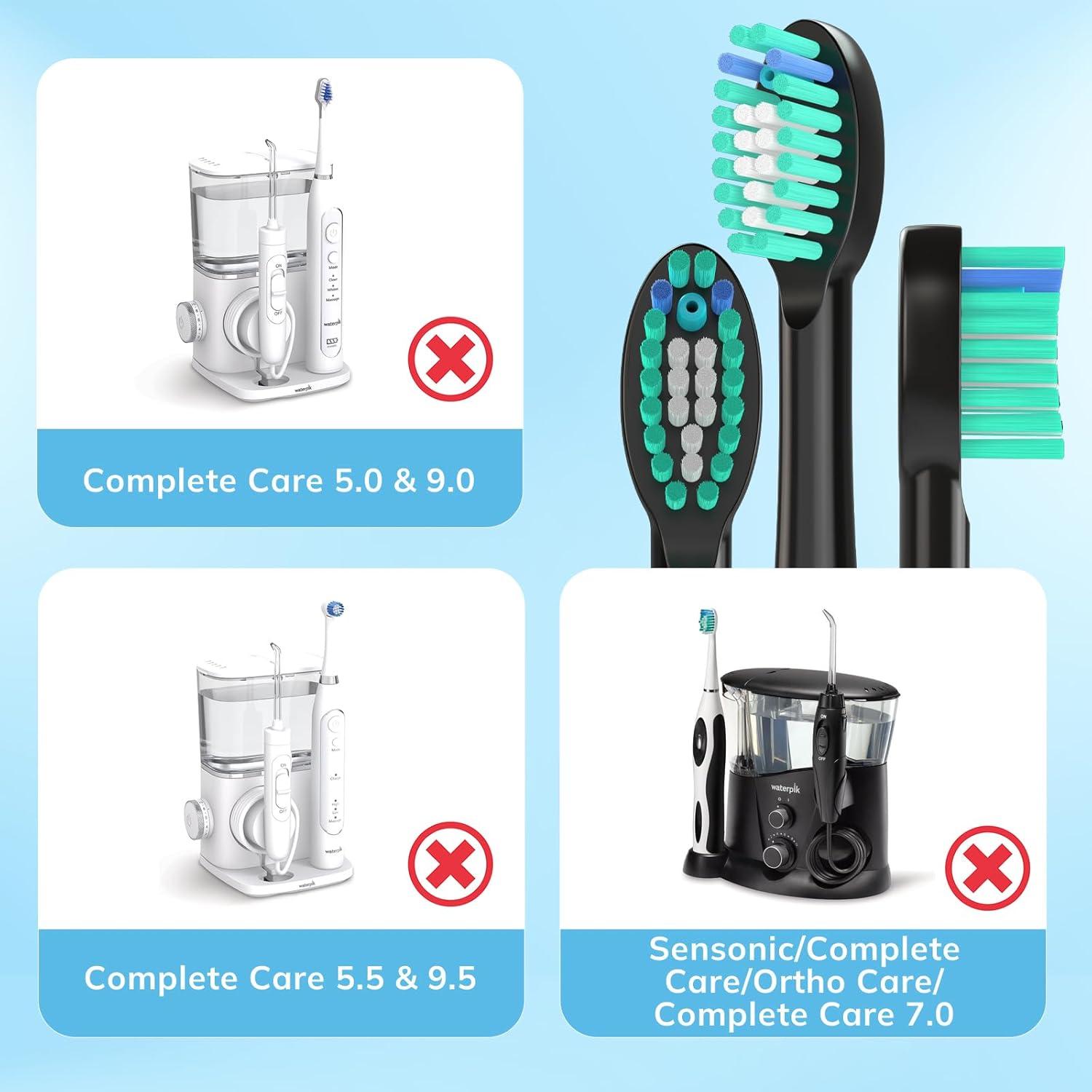 Paquete de 6 Cabezas de Cepillo de Dientes Topkitfice - Compatibles Waterpik Sonic Fusion