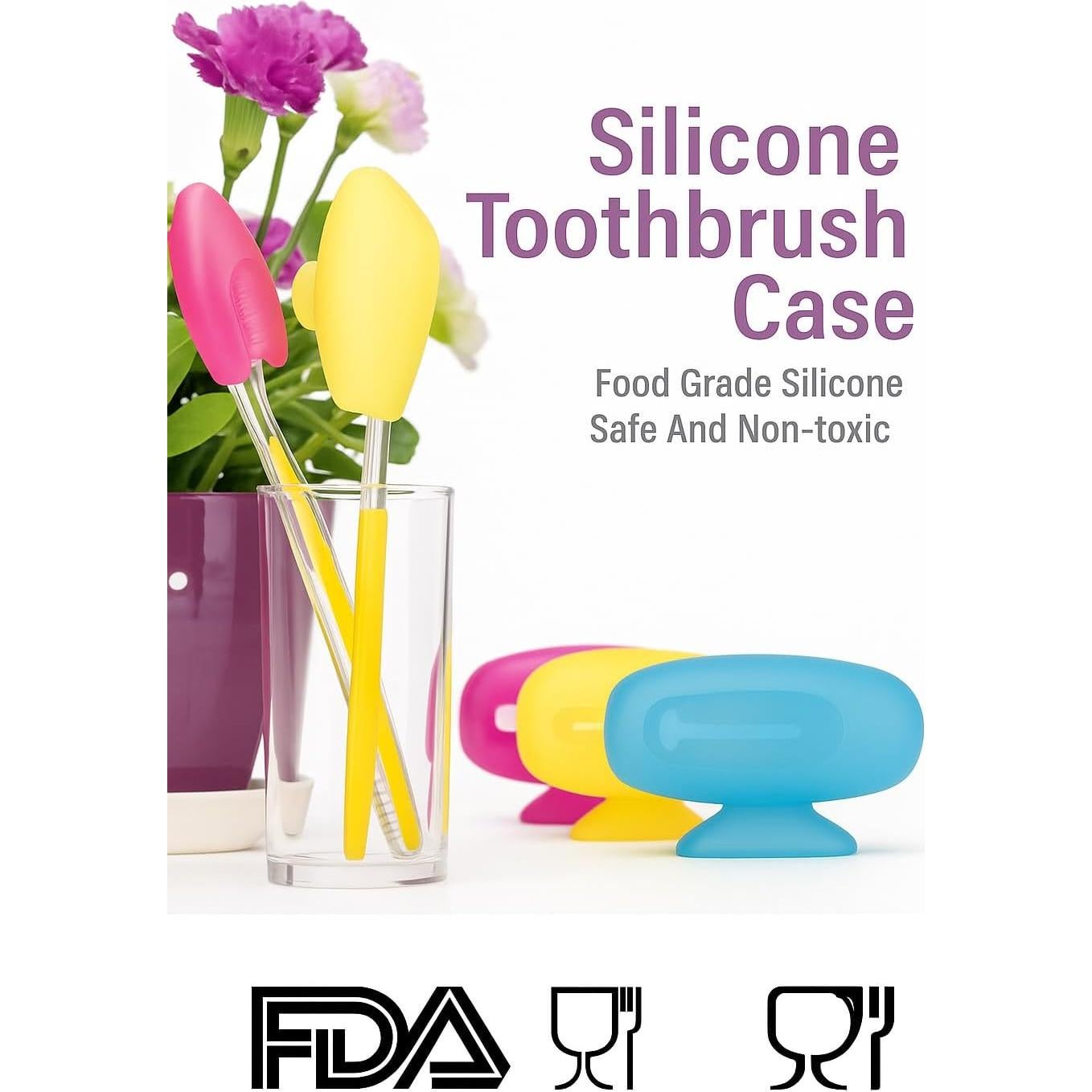 Funda de Viaje para Cepillo de Dientes Genérico - 4 Piezas Silicona