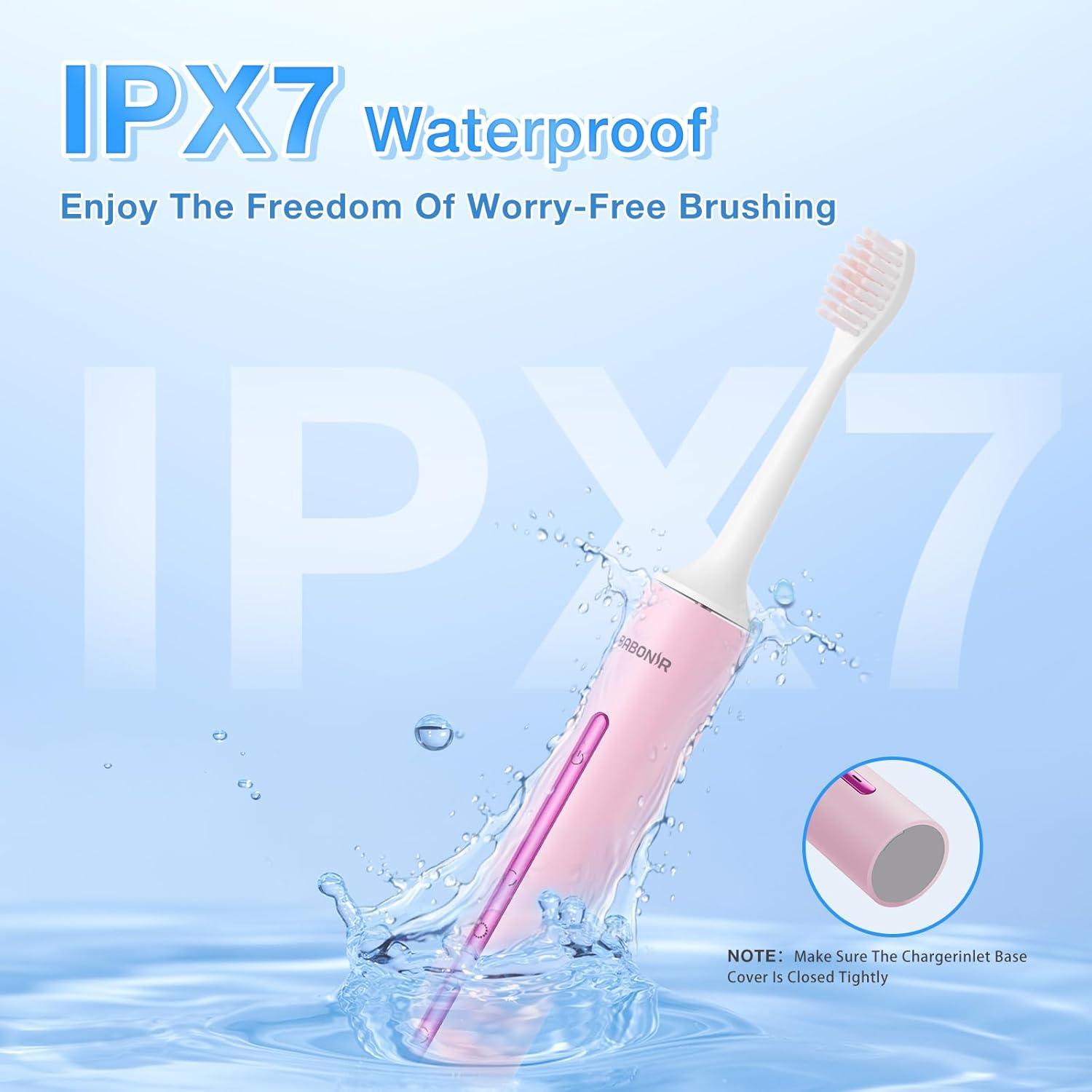 Cepillo de Dientes Eléctrico Sonic BABONIR TBM10T Rosa Claro