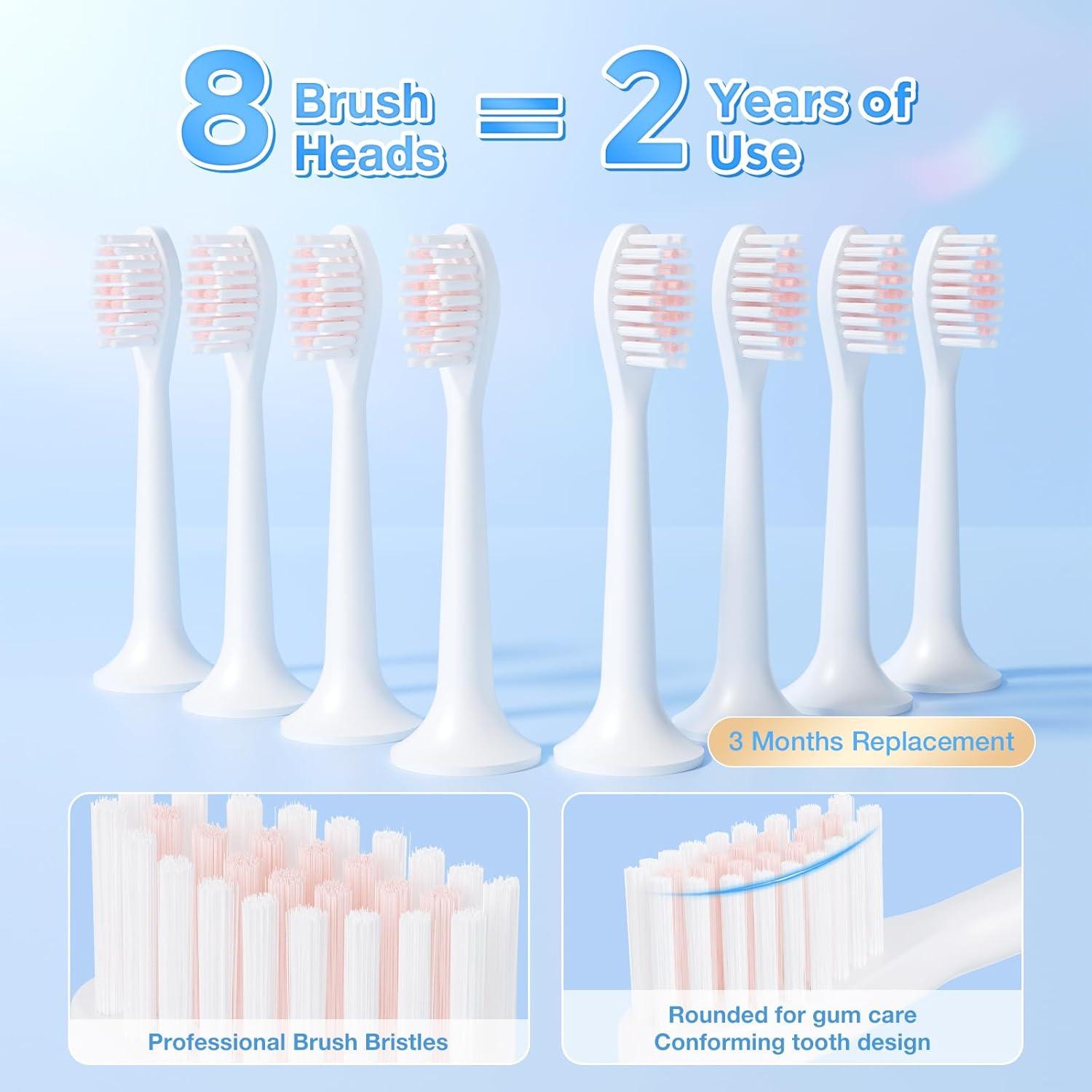 Cepillo de Dientes Eléctrico Sonic BABONIR TBM10T Rosa Claro