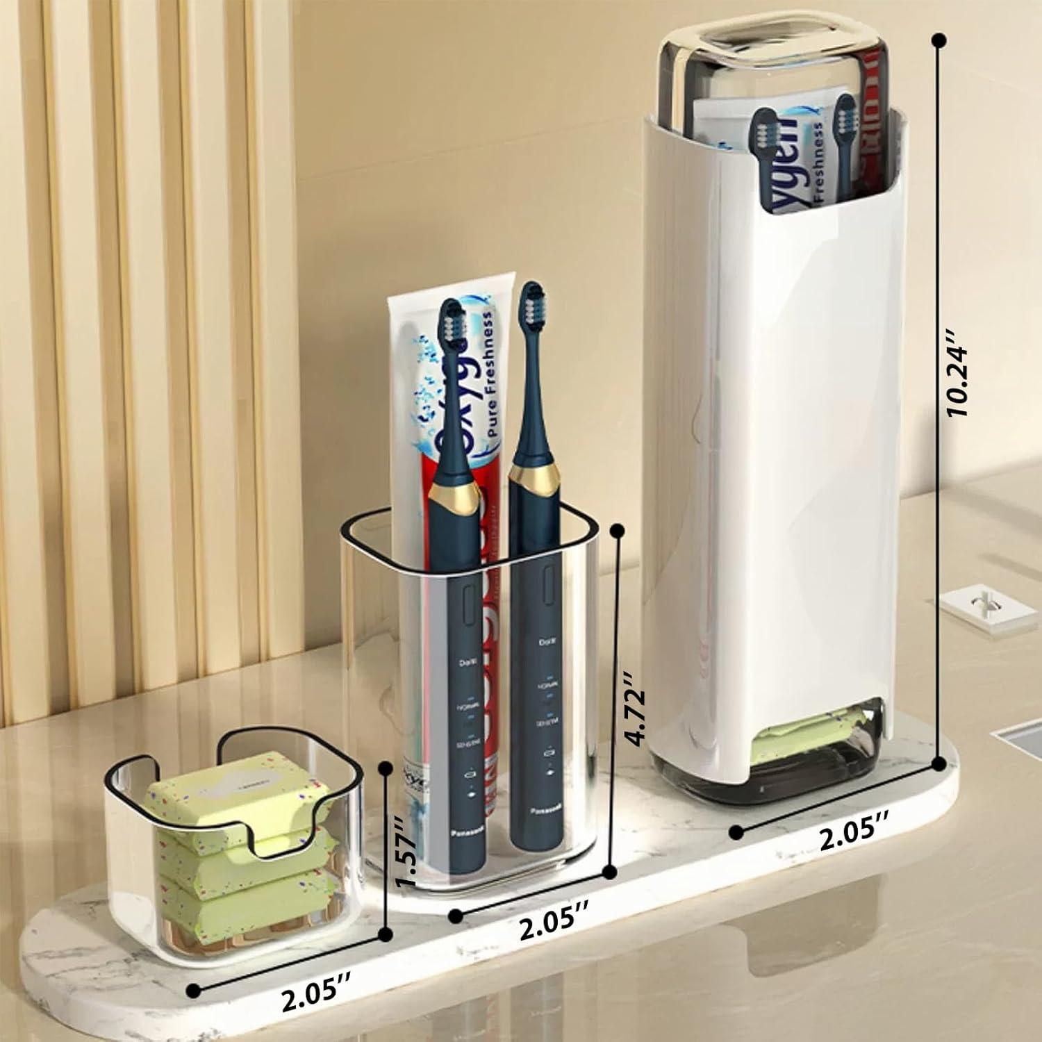 Estuche de Cepillo de Dientes de Viaje YKuzLx Blanco 2 Compartimentos