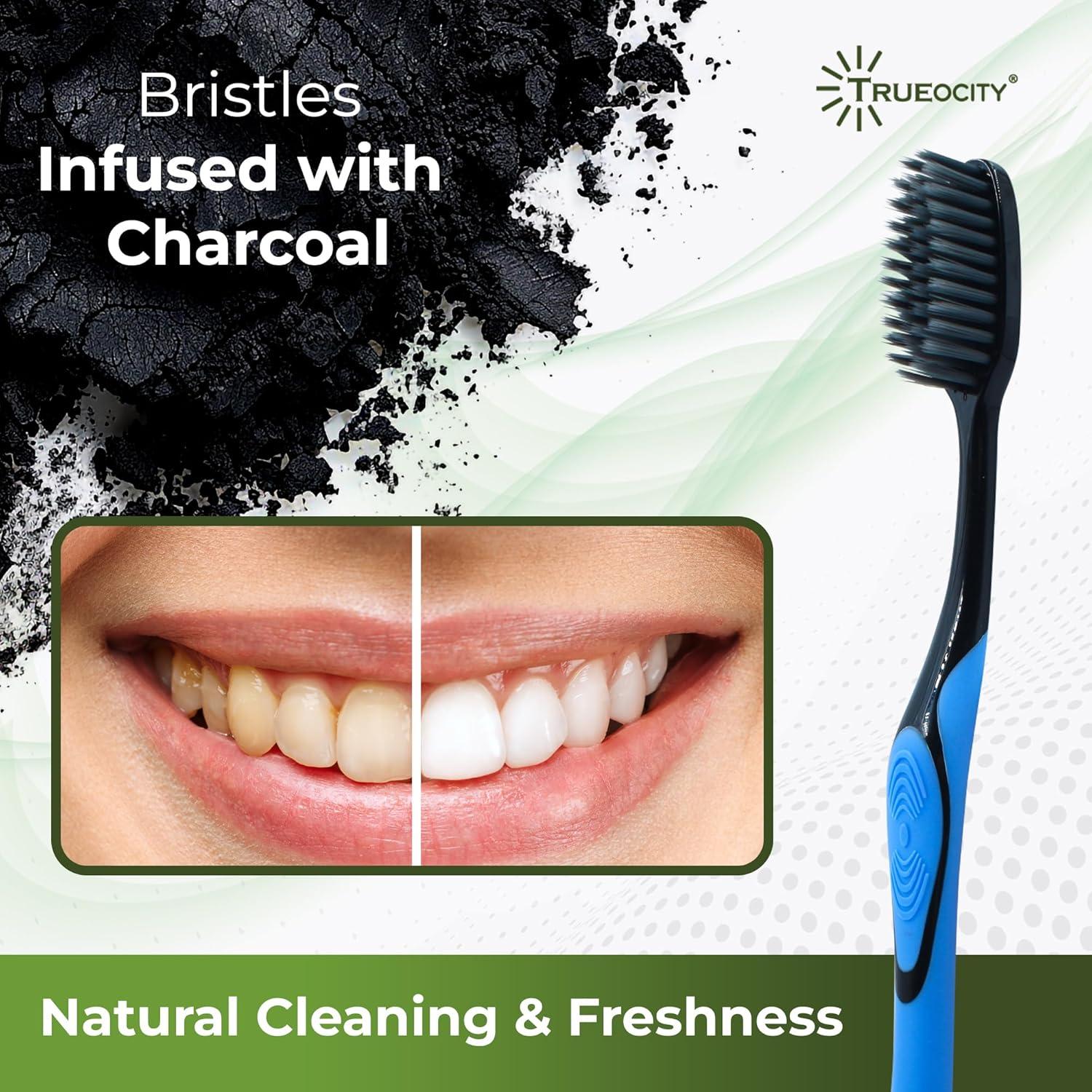 Cepillo de Dientes de Carbón Activado Trueocity - 6 Paquetes