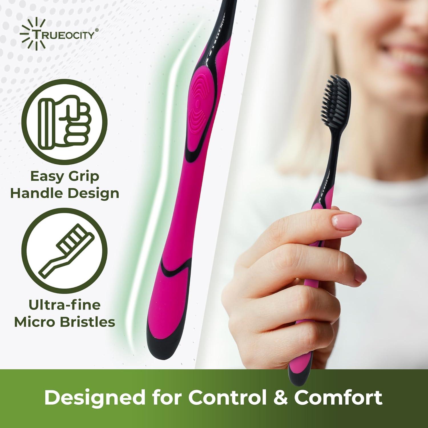 Cepillo de Dientes de Carbón Activado Trueocity - 6 Paquetes