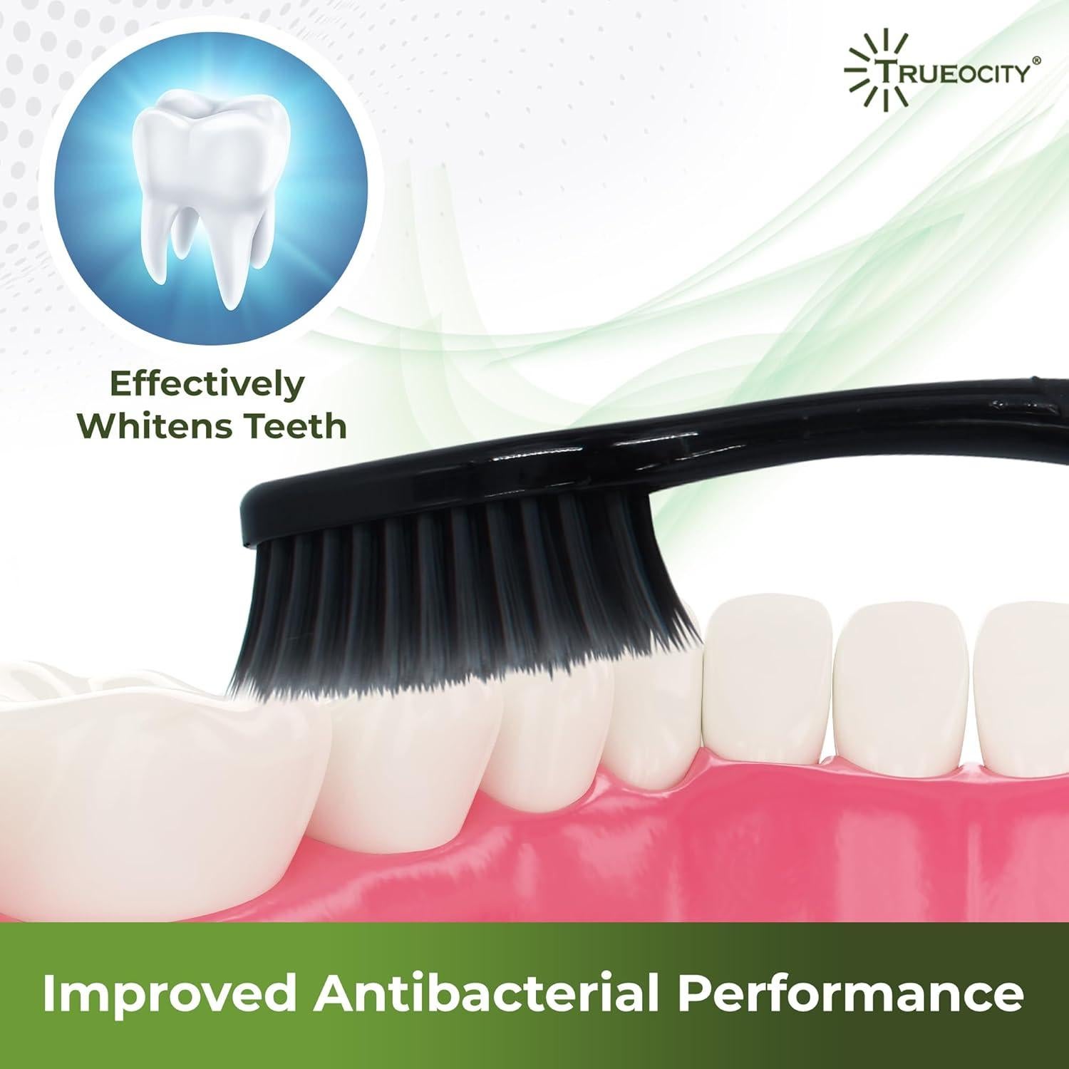 Cepillo de Dientes de Carbón Activado Trueocity - 6 Paquetes