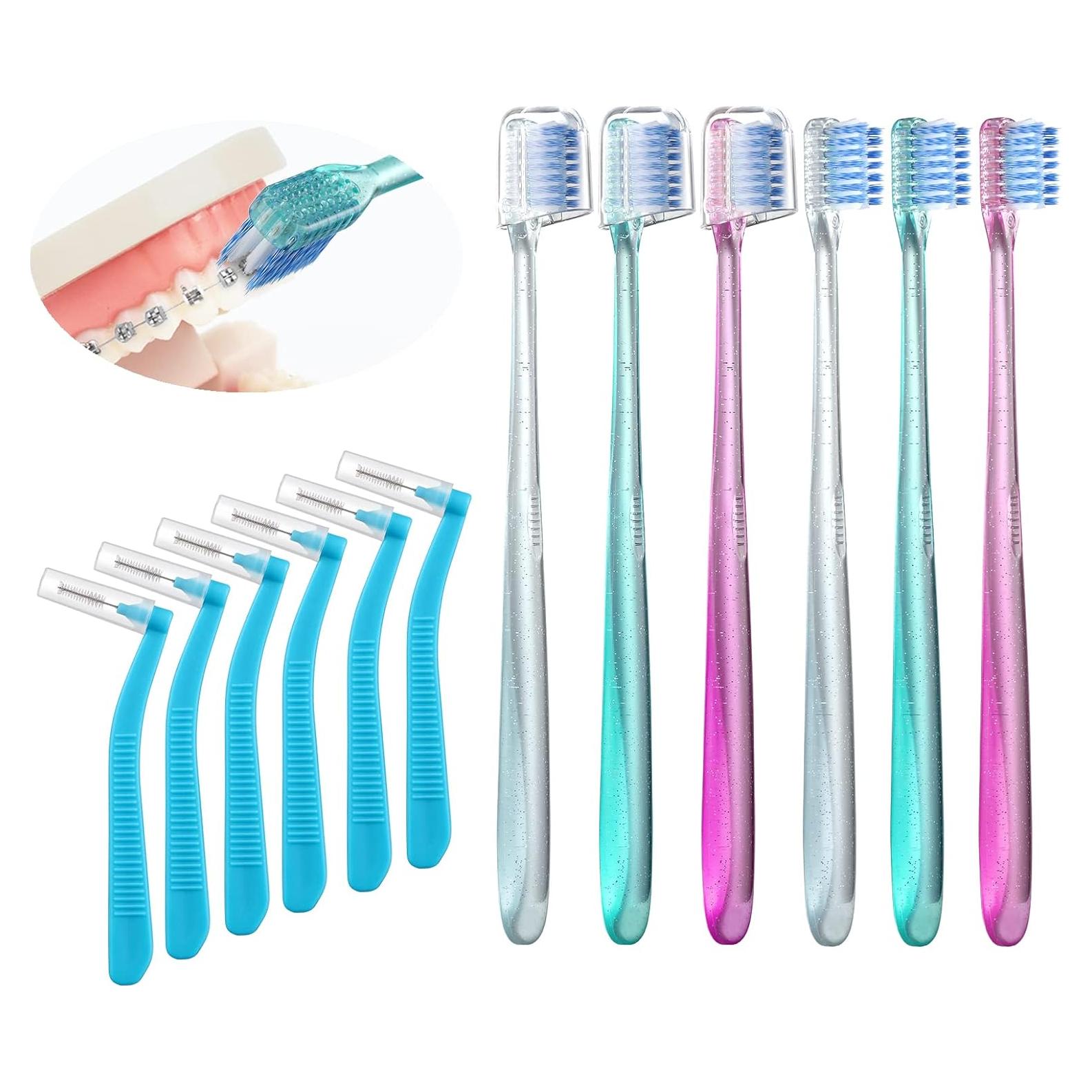 Cepillo de dientes ortodóntico Fregum V con 6 interdentales