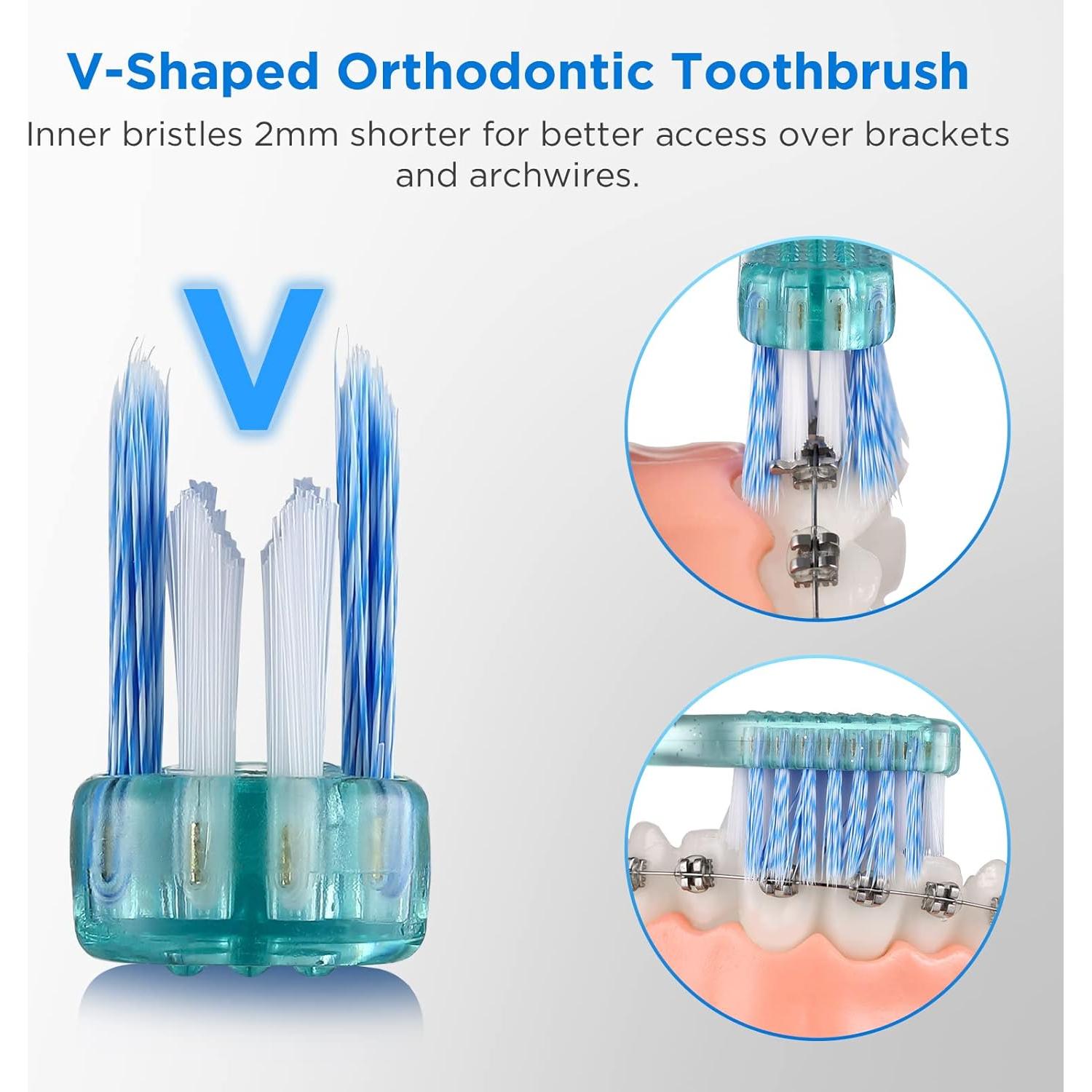 Cepillo de dientes ortodóntico Fregum V con 6 interdentales