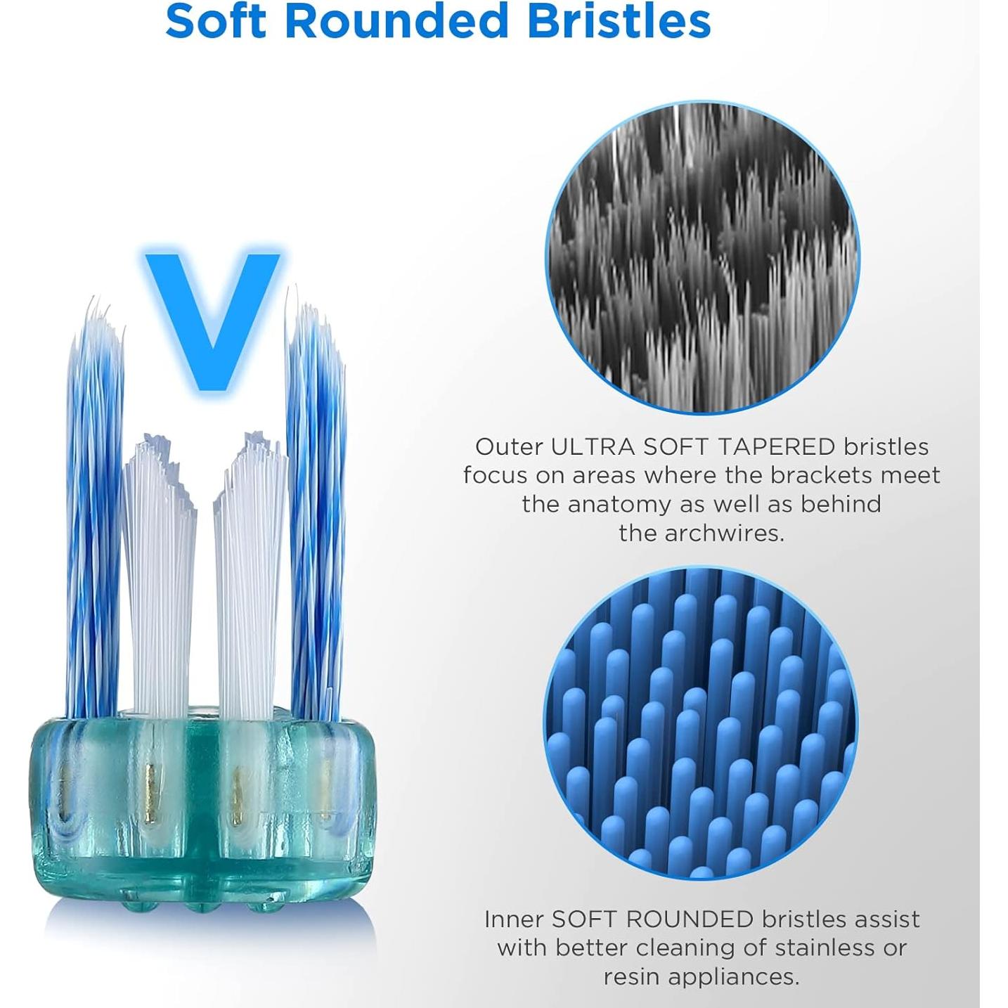 Cepillo de dientes ortodóntico Fregum V con 6 interdentales