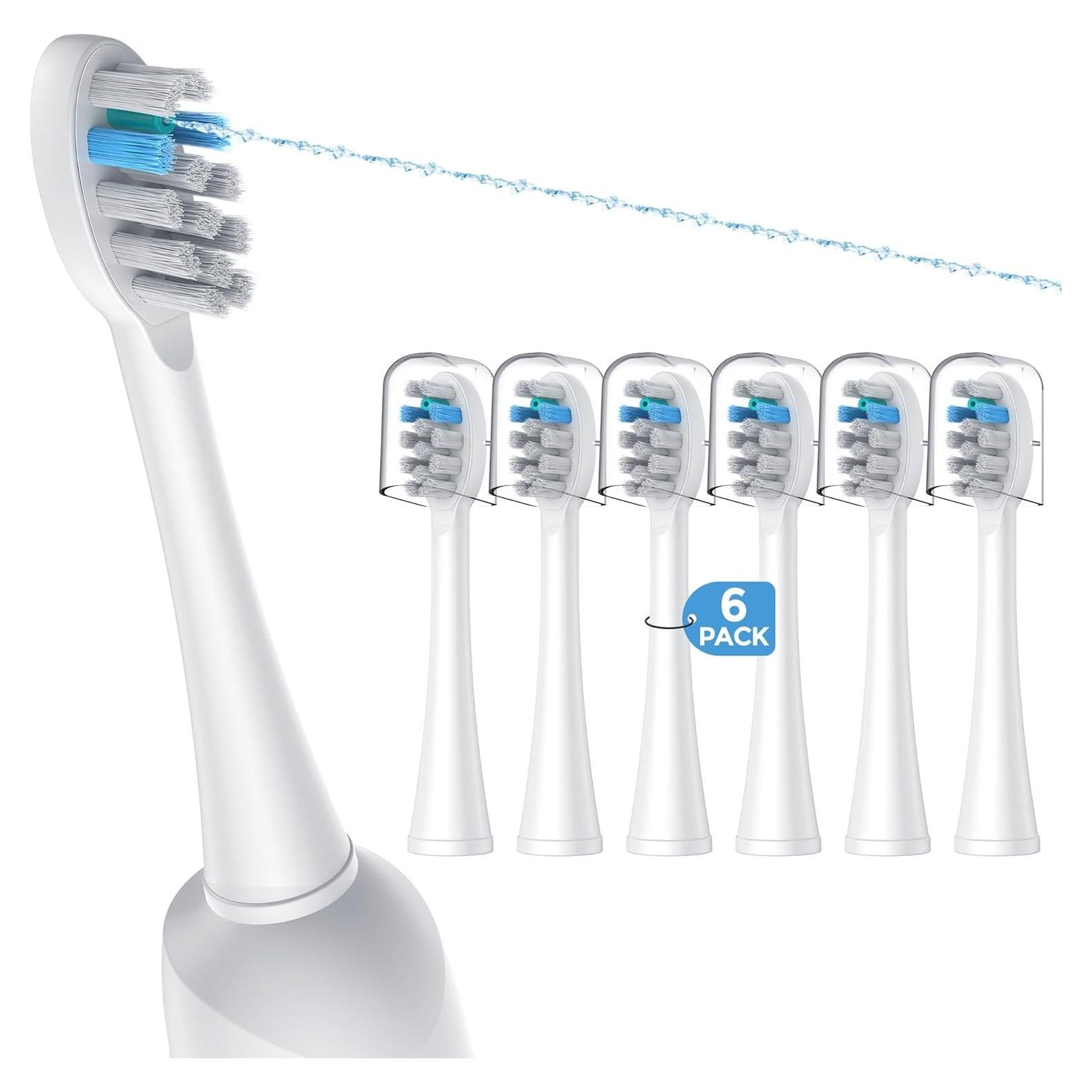 Cabezas de Repuesto FitMount para WaterPik Sonic Fusion - 6 Paquetes