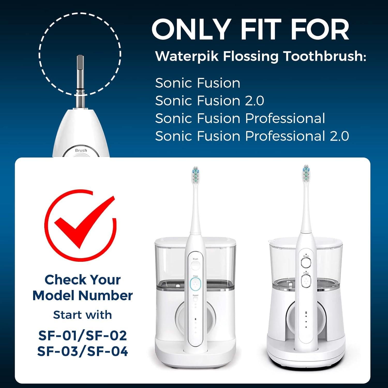 Cabezas de Repuesto FitMount para WaterPik Sonic Fusion - 6 Paquetes