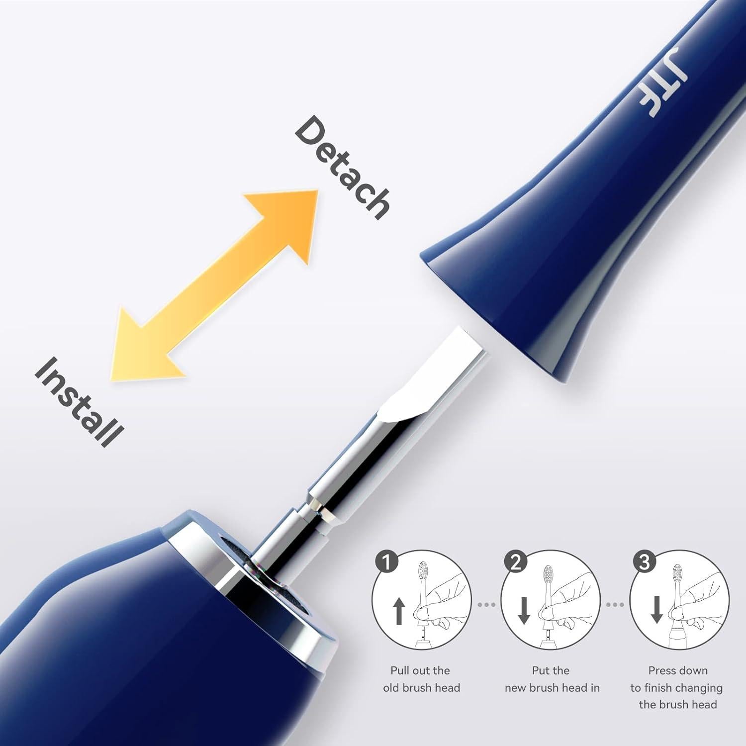 Cabezas de cepillo de dientes JTF P200, 3 unidades, azul marino