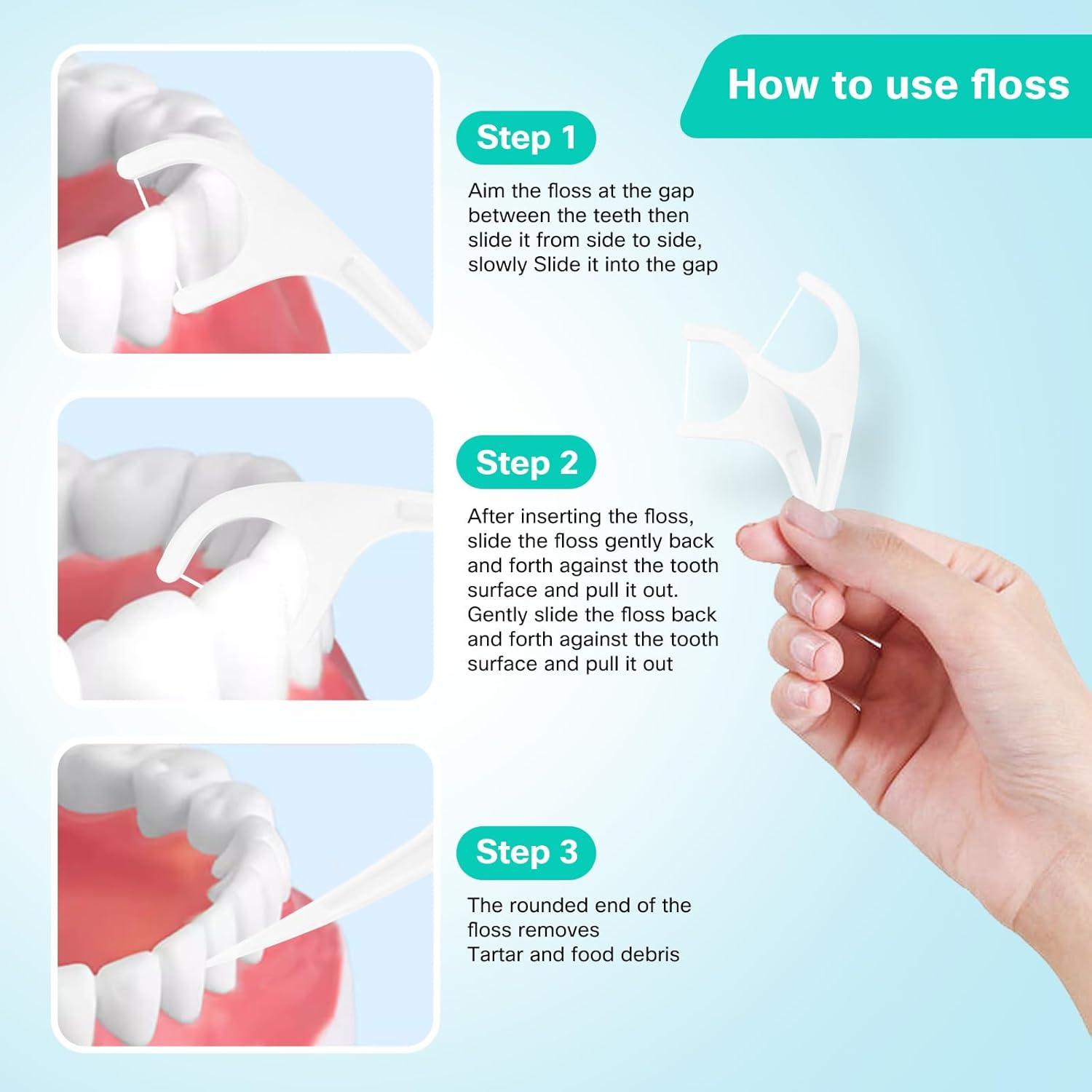 50 Palillos de Hilo Dental COCOBURI Individuales Portátiles