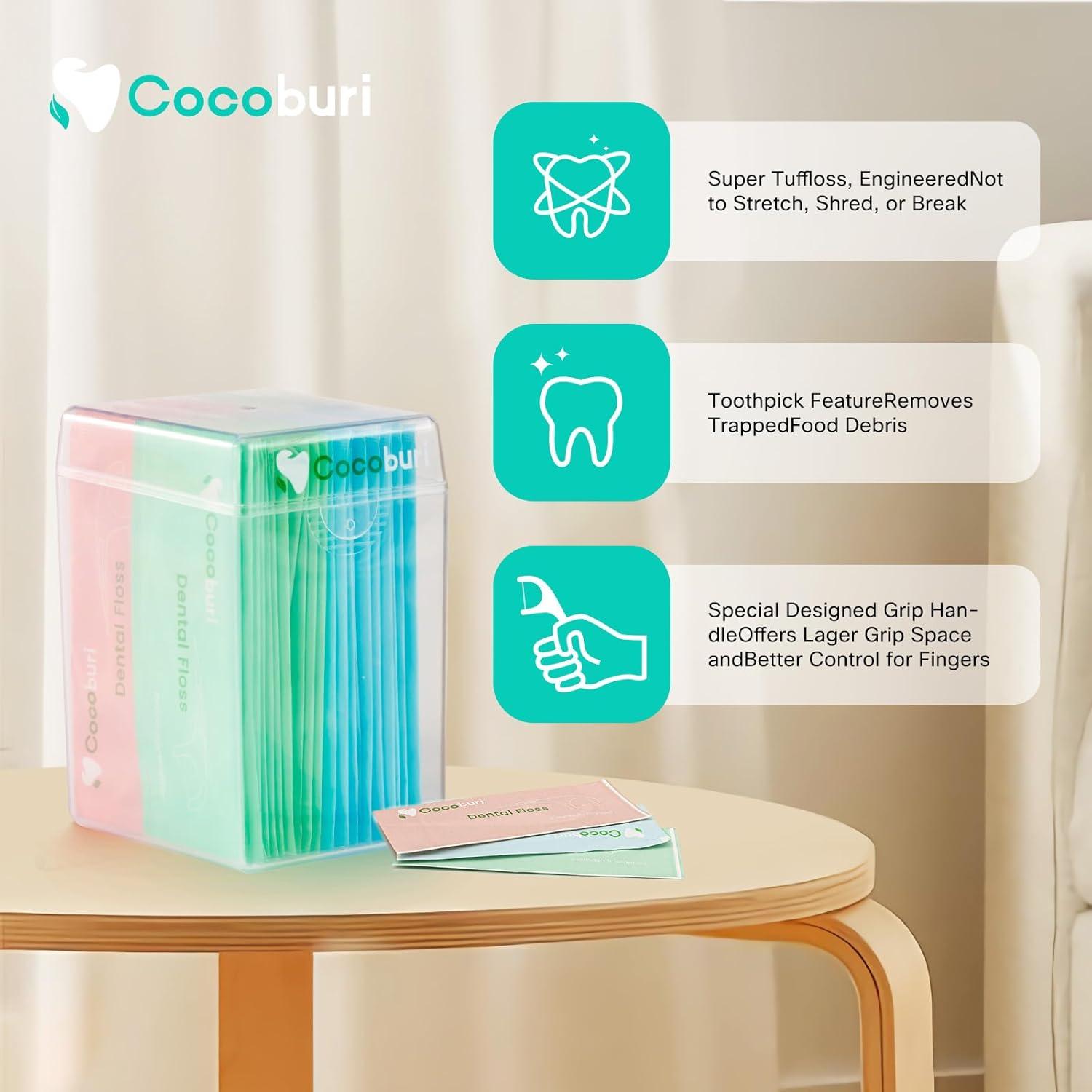 50 Palillos de Hilo Dental COCOBURI Individuales Portátiles