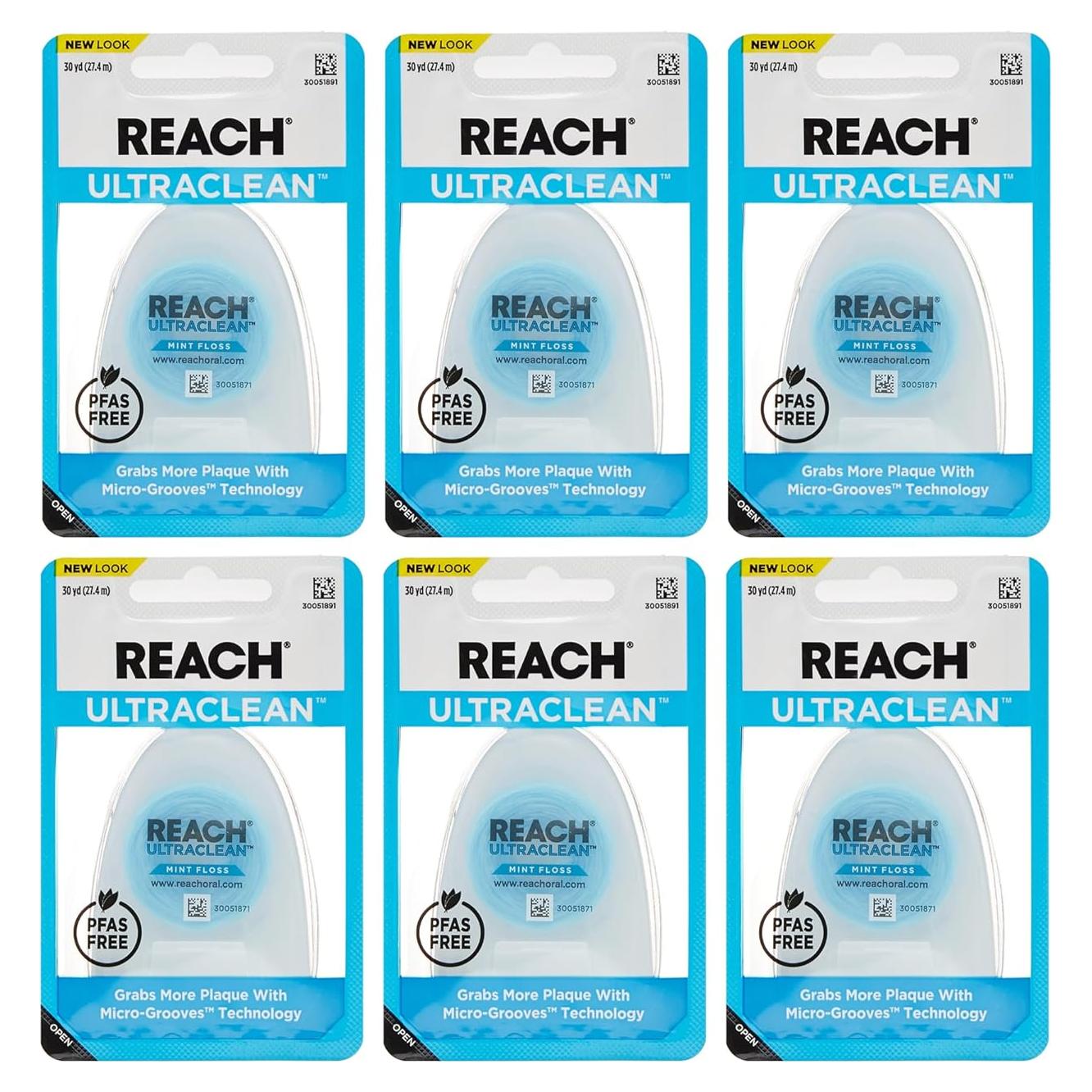 Hilo Dental Ultraclean REACH Menta 27.43 m Paquete de 6