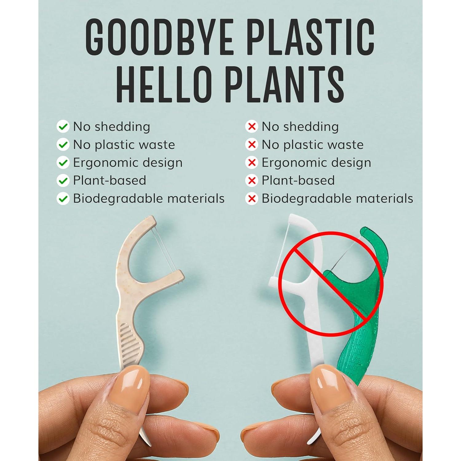 Palillos de Hilo Doble Biodegradables HAPPY ECO - Menta 200pcs