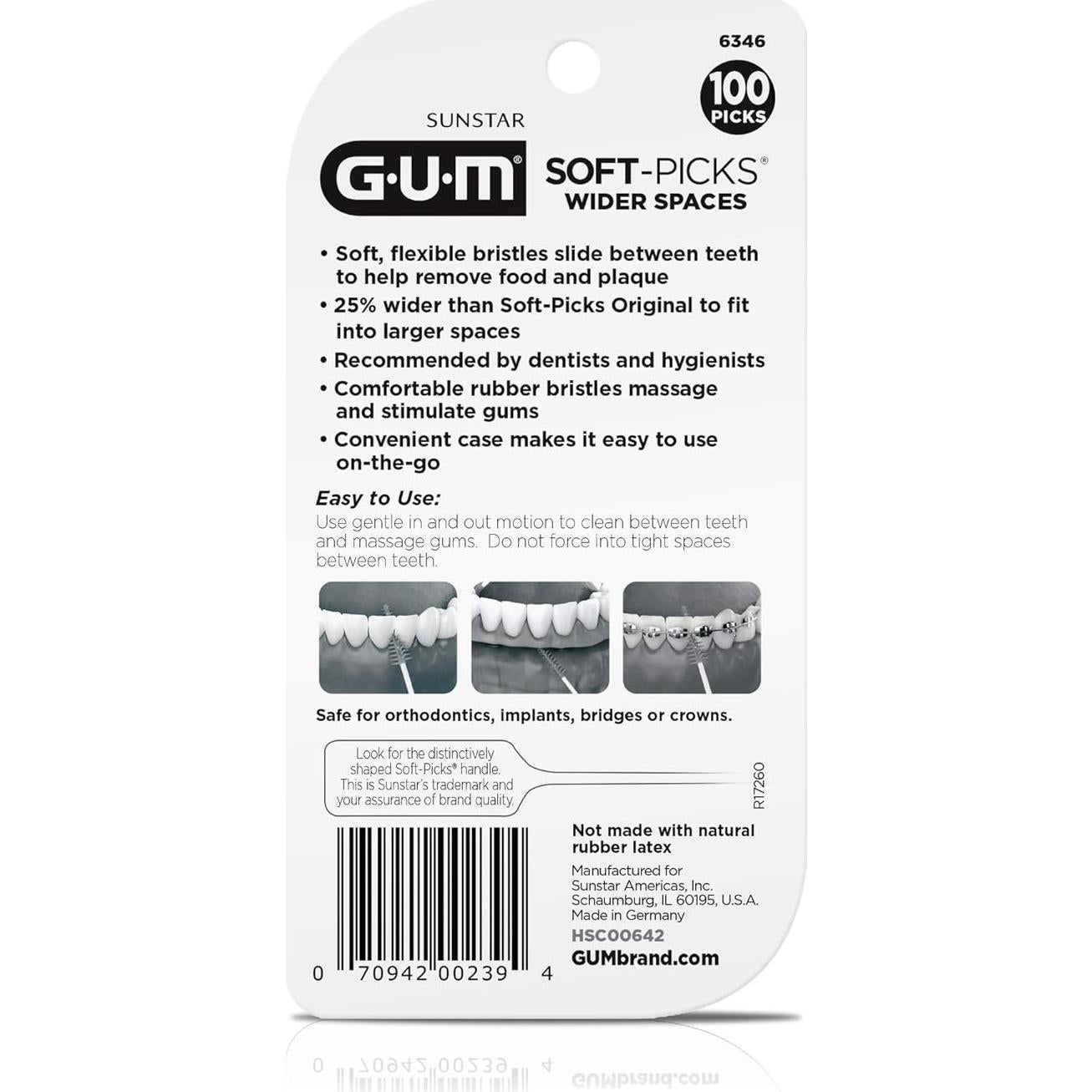 GUM Soft-Picks Espacios Amplios - Palillos Dentales 100 Unidades