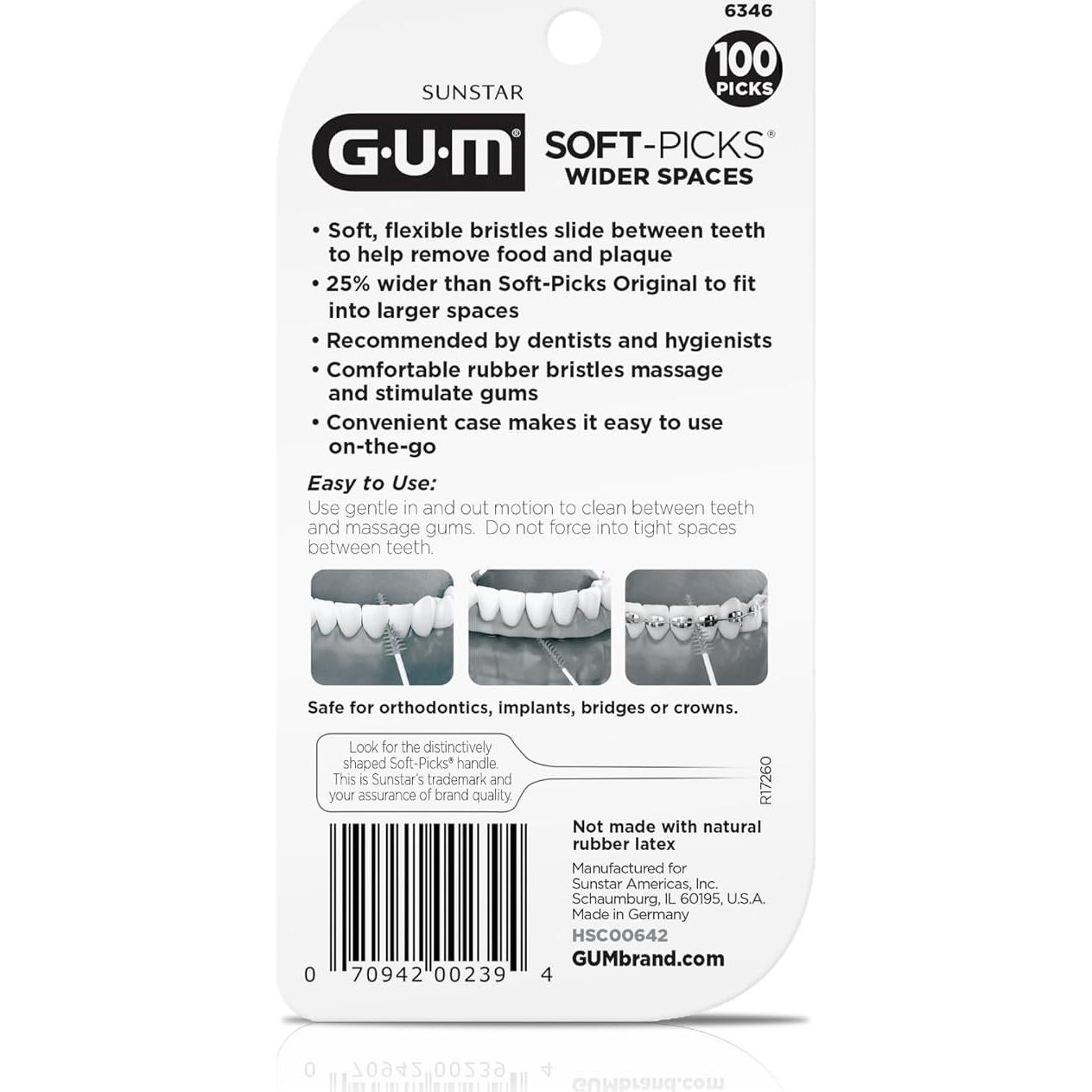 GUM Soft-Picks Espacios Amplios - Palillos Dentales 100 Unidades